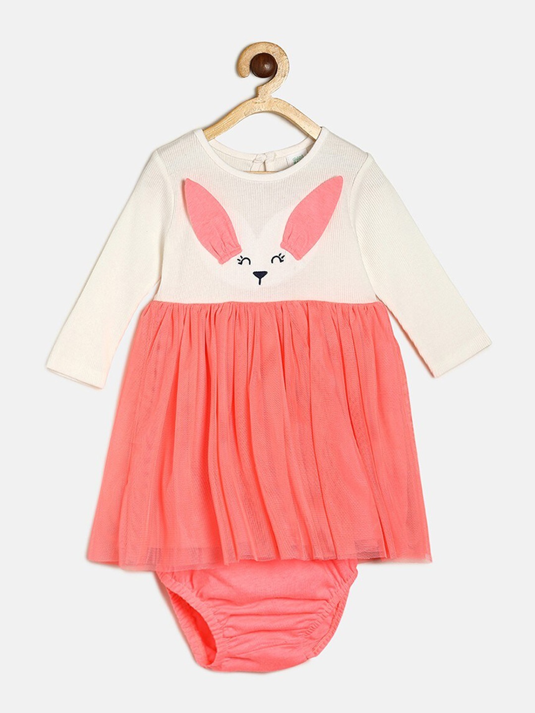 

MINI KLUB Infants Colourblocked Cotton Dress, Peach