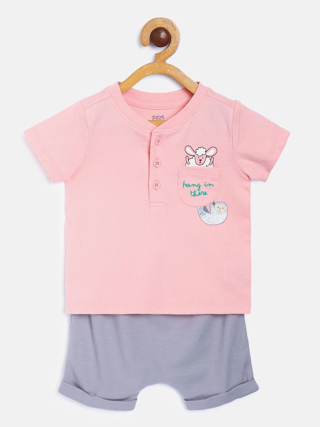 

MINI KLUB Boys Printed T-shirt with Shorts, Pink