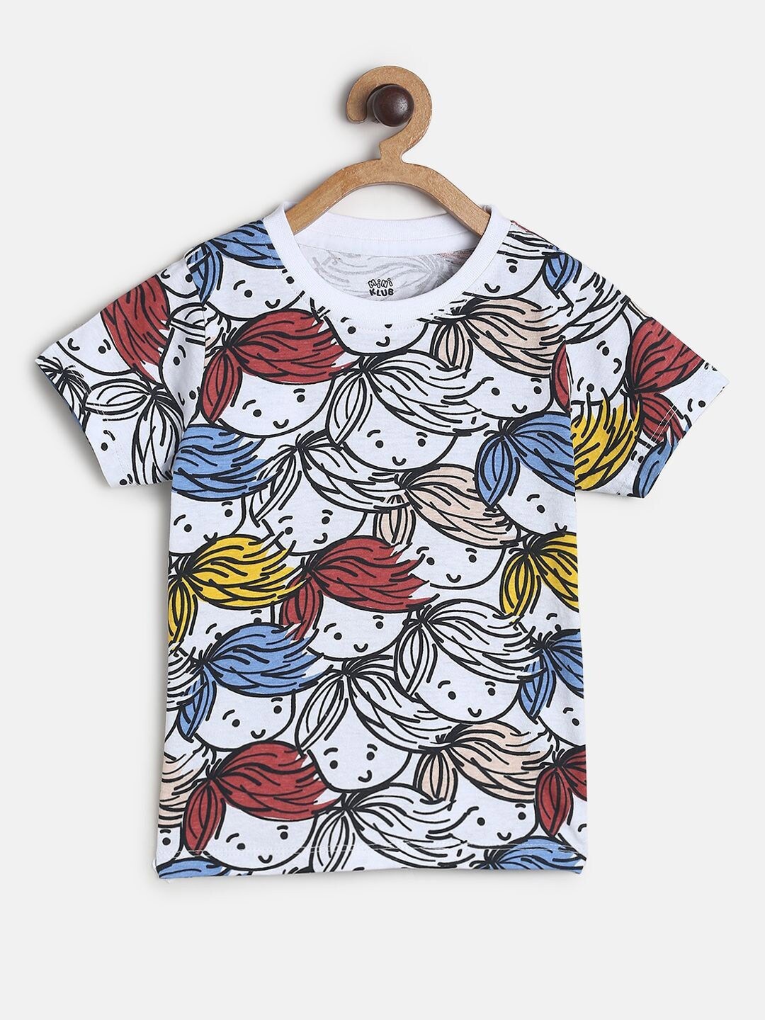 

MINI KLUB Boys Graphic Printed Cotton T-shirt, White