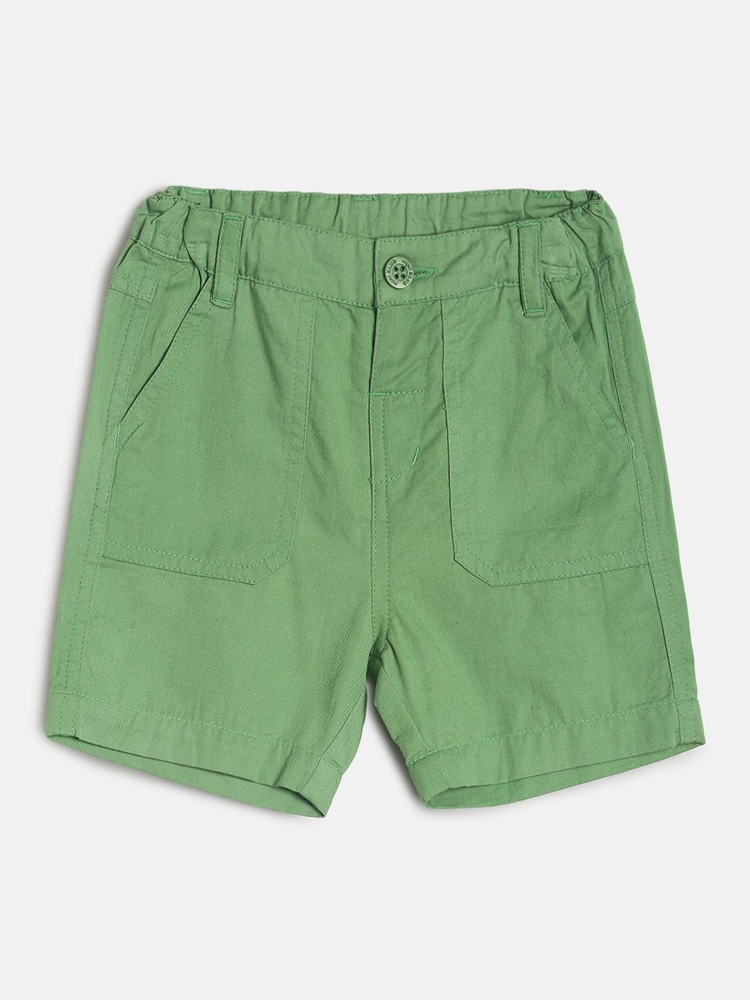 

MINI KLUB Boys Mid Rise Pure Cotton Regular Shorts, Green