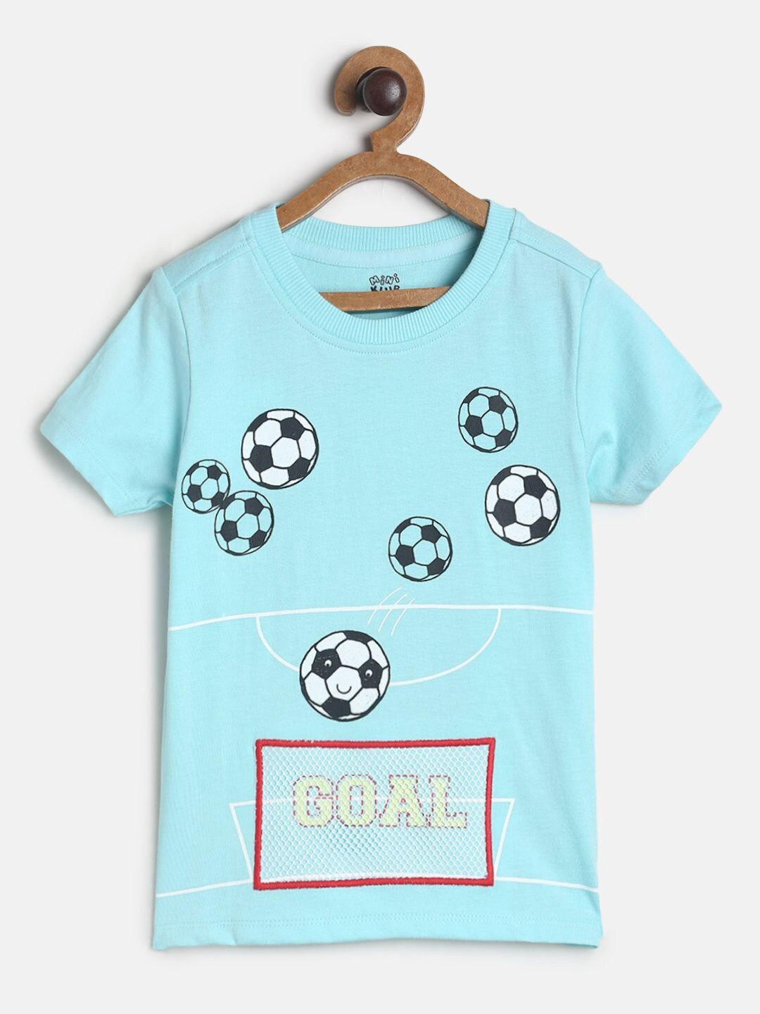 

MINI KLUB Boys Graphic Printed Pure Cotton T-shirt, Blue