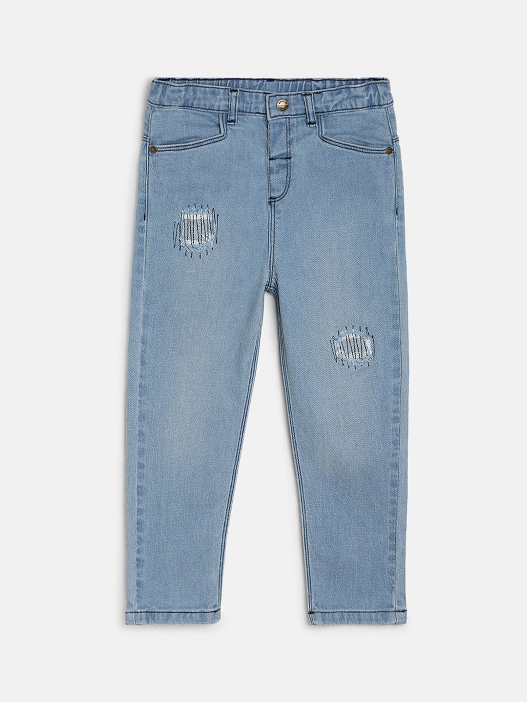 

MINI KLUB Boys Low Distress Stretchable Jeans, Blue