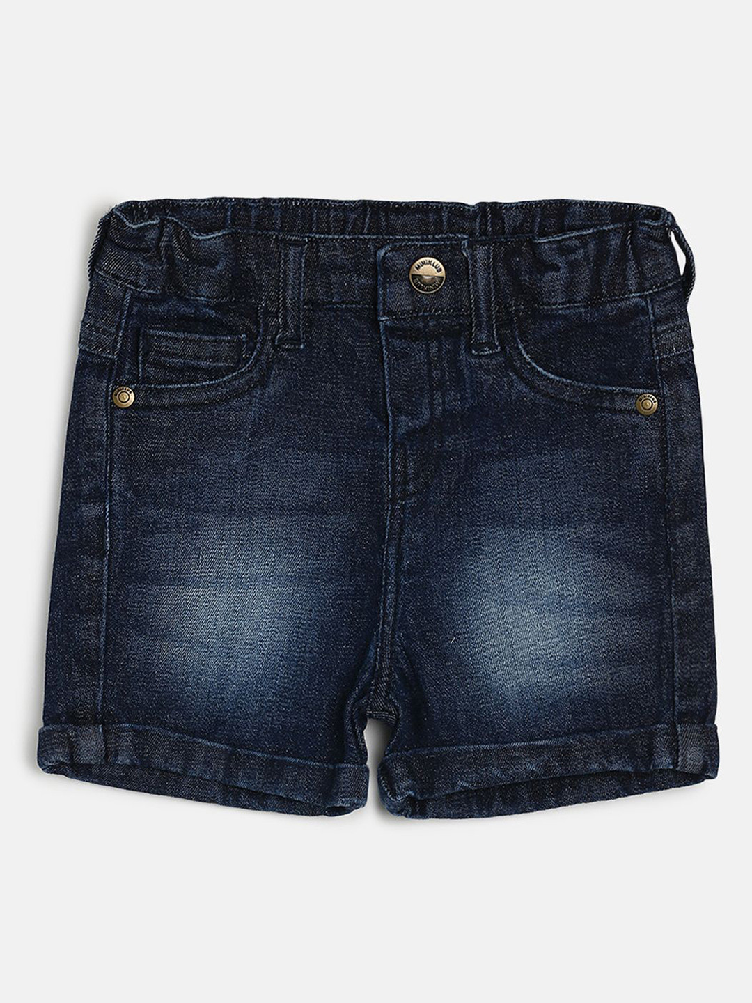 

MINI KLUB Infant Boys Washed Regular Fit Denim Shorts, Navy blue