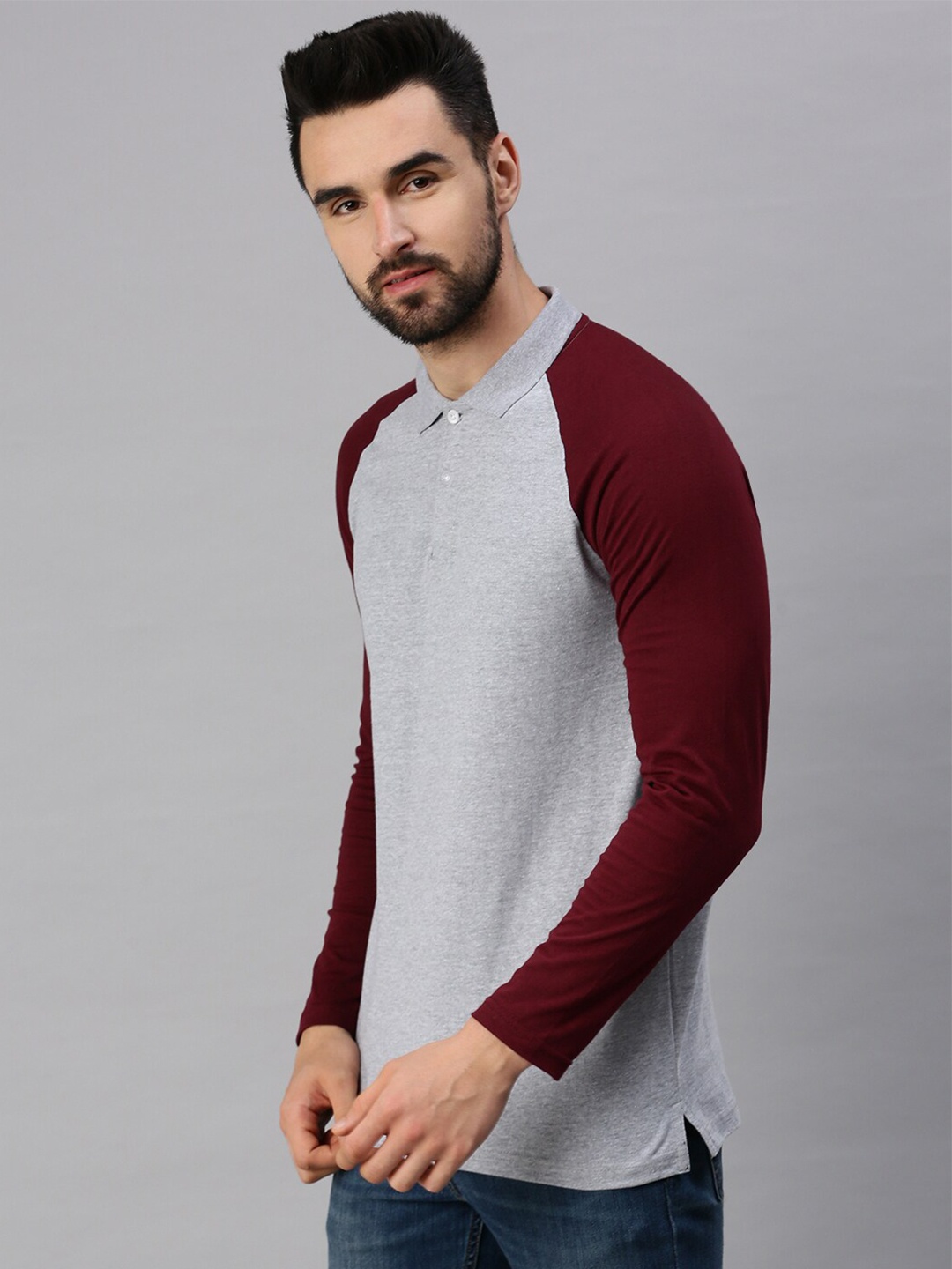 

PEPPYZONE Men Colourblocked Cotton T-shirt, Grey