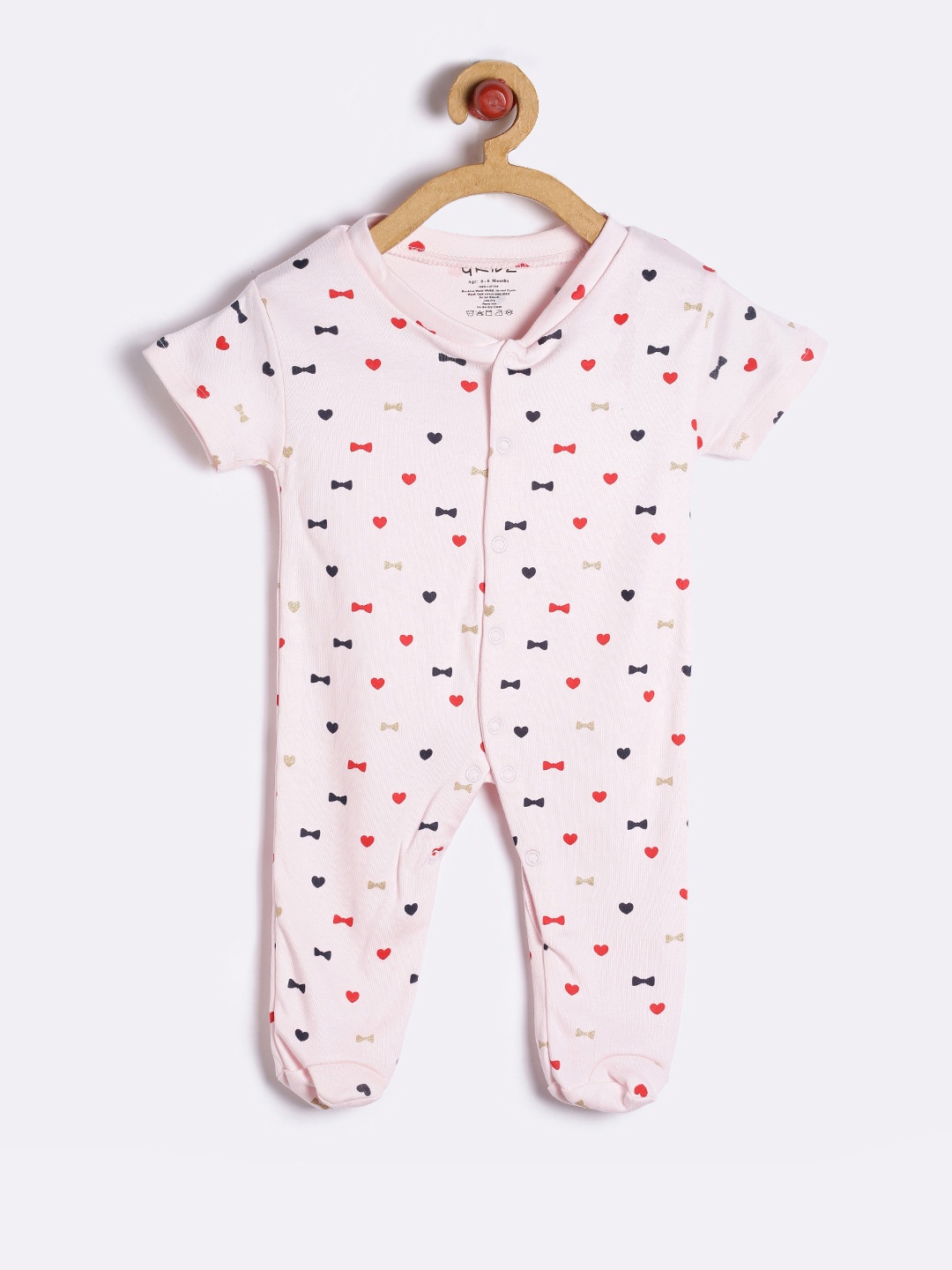 

GKIDZ Unisex Pink Printed Sleepsuit