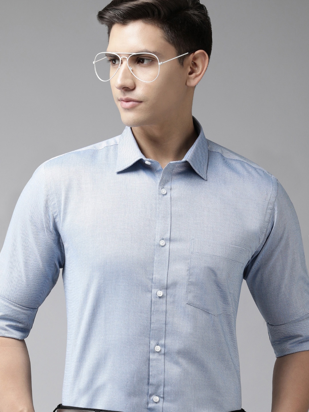 

Park Avenue Pure Cotton Slim Fit Formal Shirt, Blue