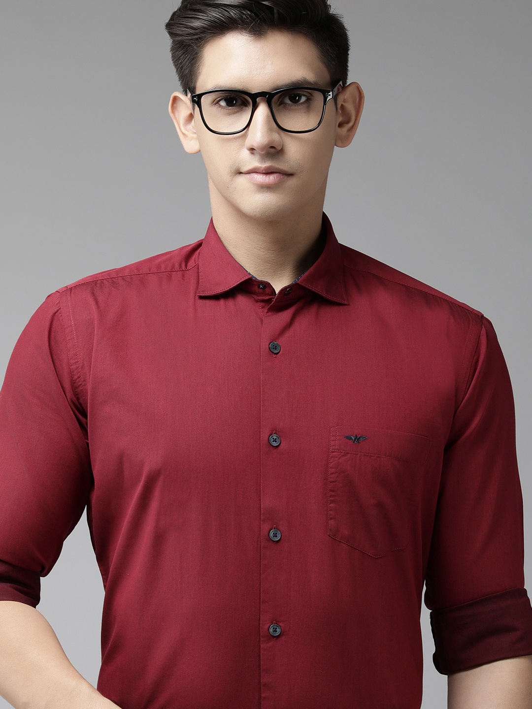 Park Avenue Slim Fit Formal Shirt, Red