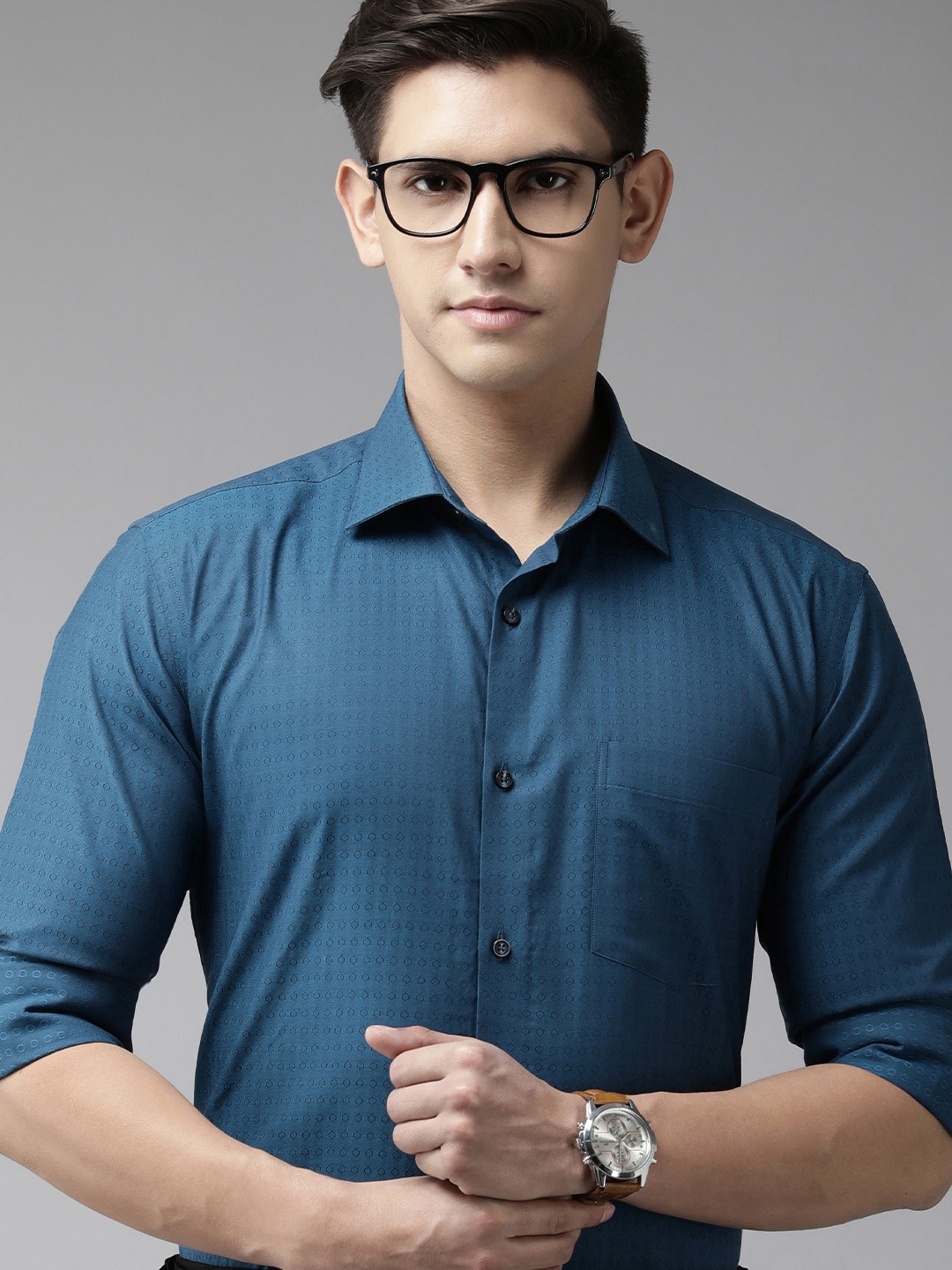 

Park Avenue Slim Fit Pure Cotton Formal Shirt, Blue