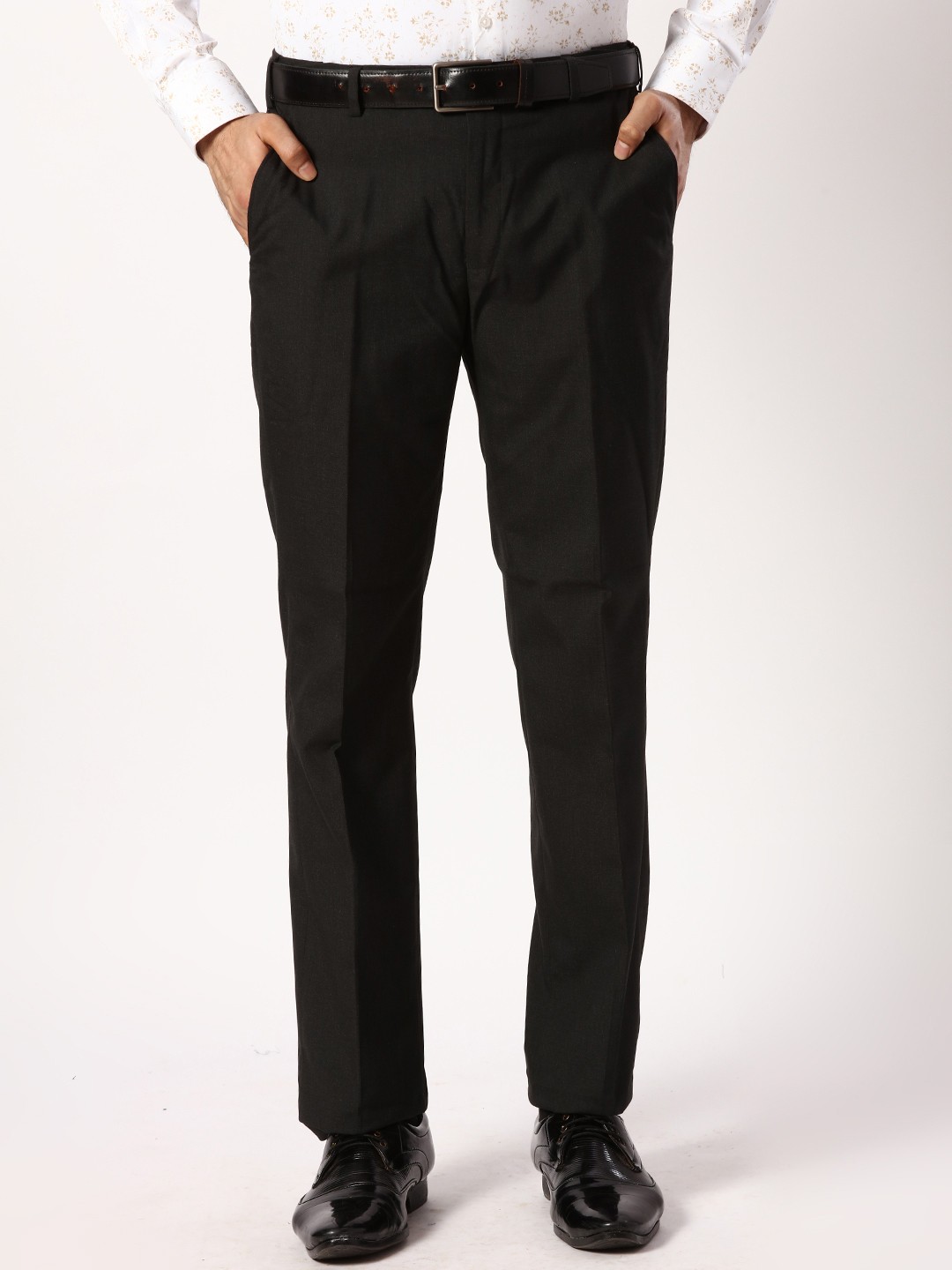 

Park Avenue Men Smart Fit Low-Rise Formal Trousers, Charcoal