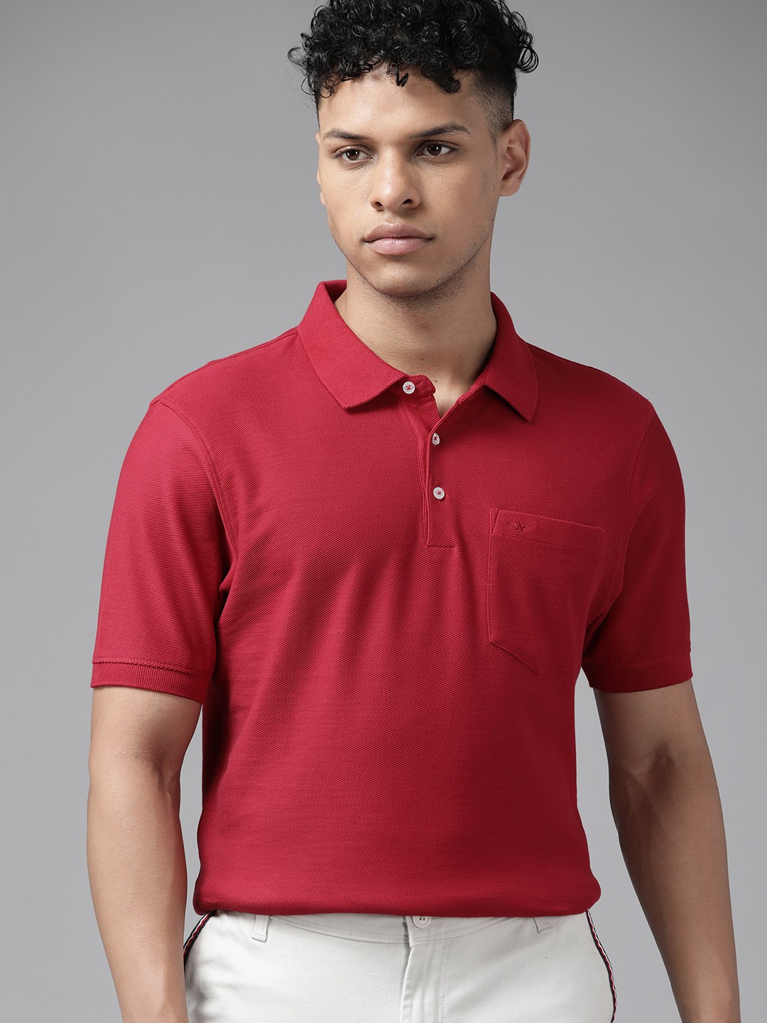 

Park Avenue Polo Collar Pure Cotton Slim Fit T-shirt, Maroon