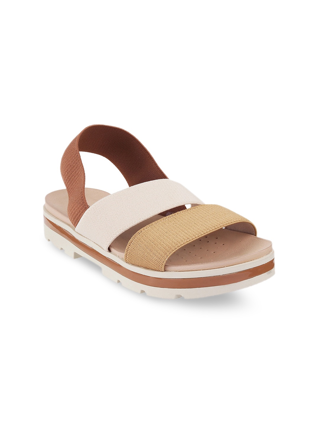 

MODARE Women Backstrap Fabric Open Toe Flats, Mustard
