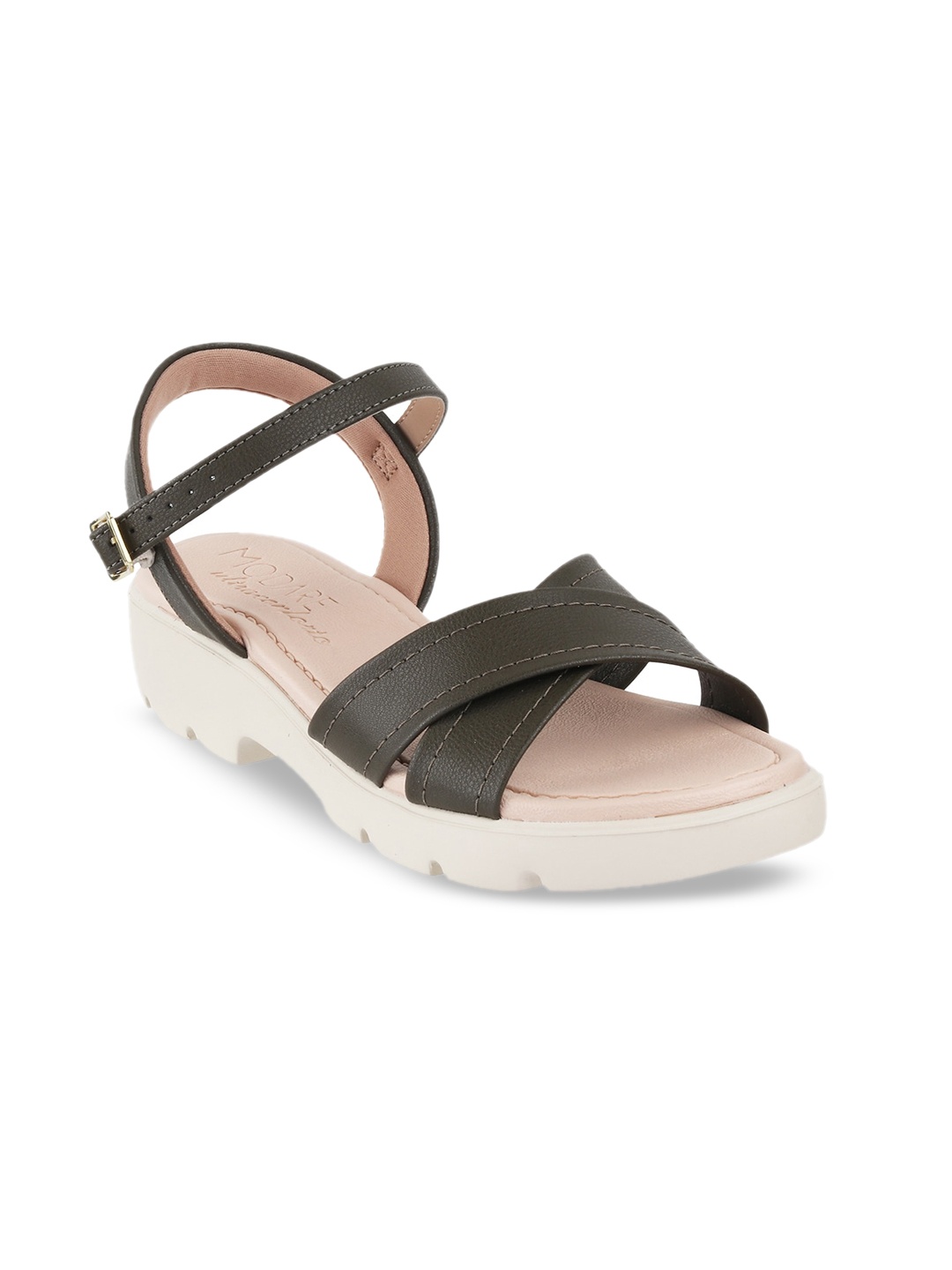 

MODARE Women Backstrap Open Toe Flats, Olive