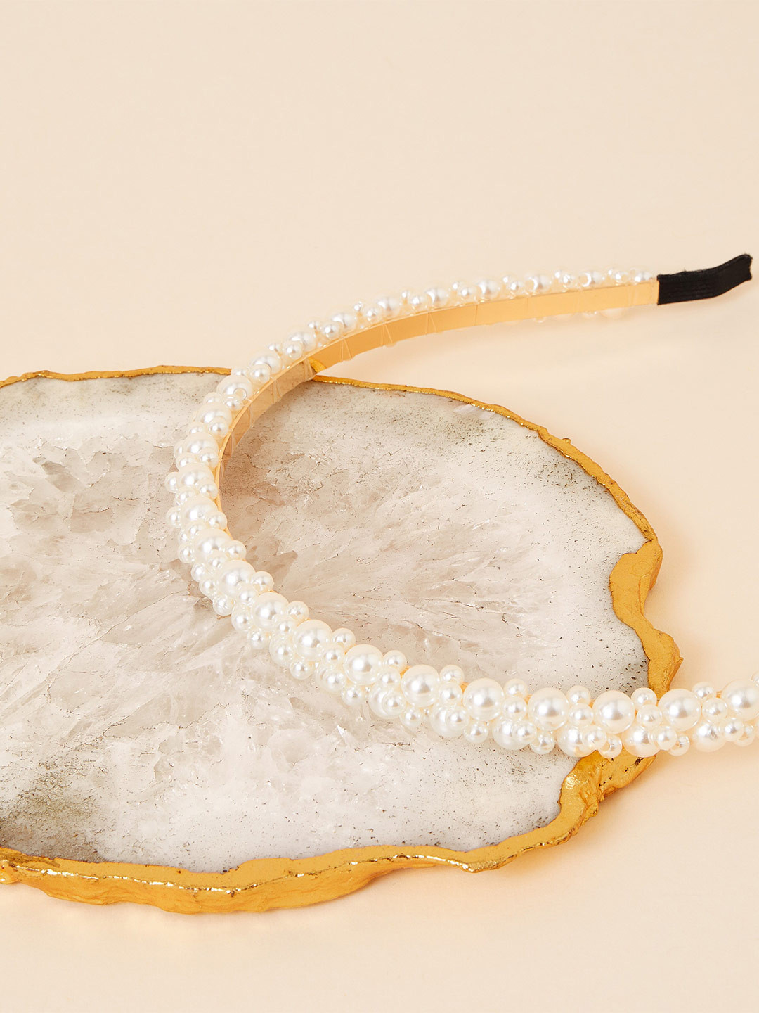 

Accessorize Women Pearl Slim Headband, Off white