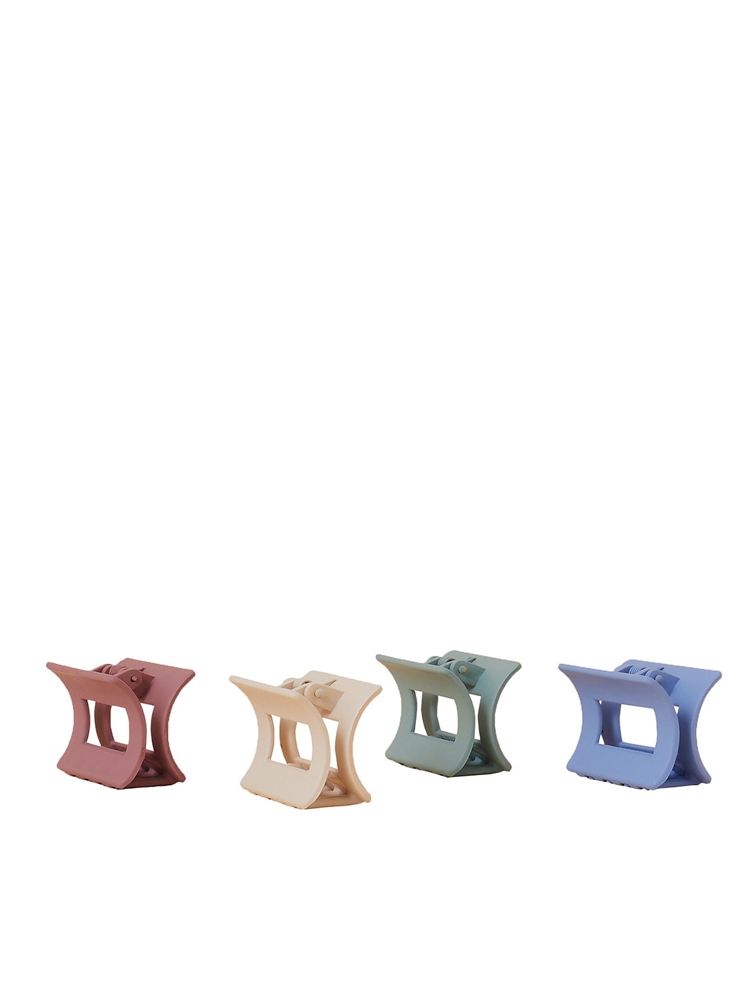

Accessorize Women Set of 4 Square Claw Clips, Blue