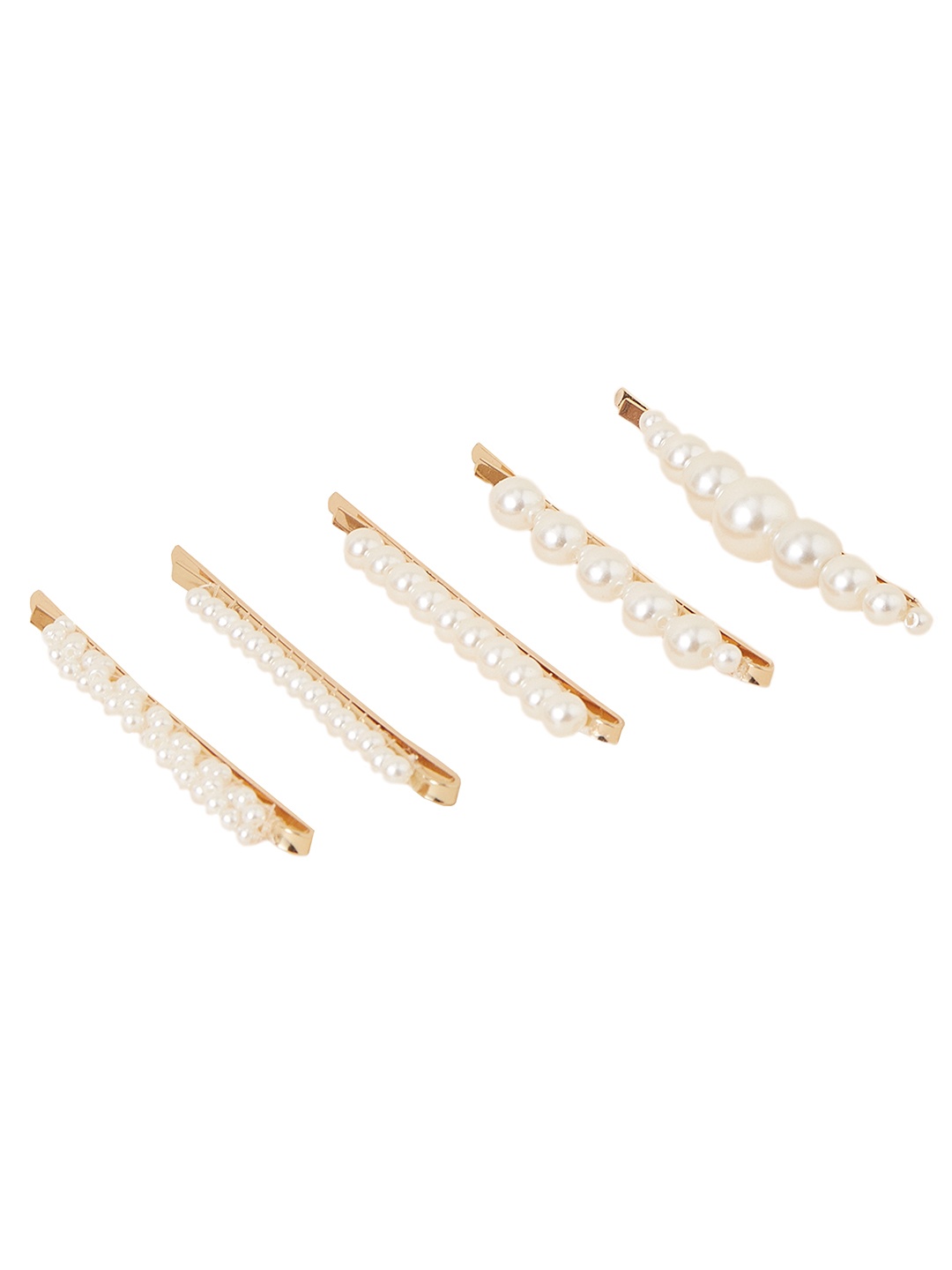 

Accessorize Women Set of 5 Embellished Bobby Pins, Off white