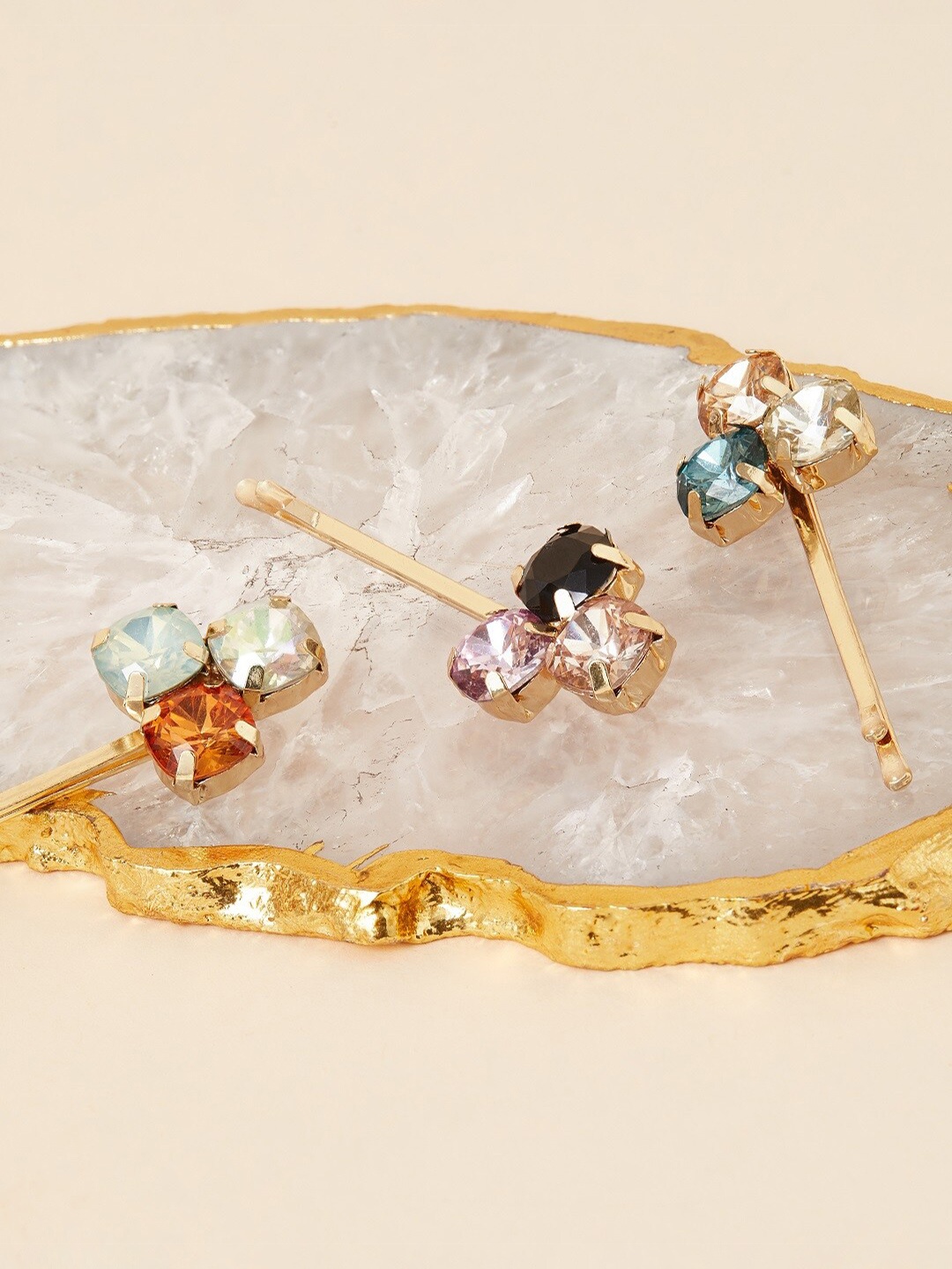 

Accessorize Women Set of 3 Gem Slides Hair Clip, Blue
