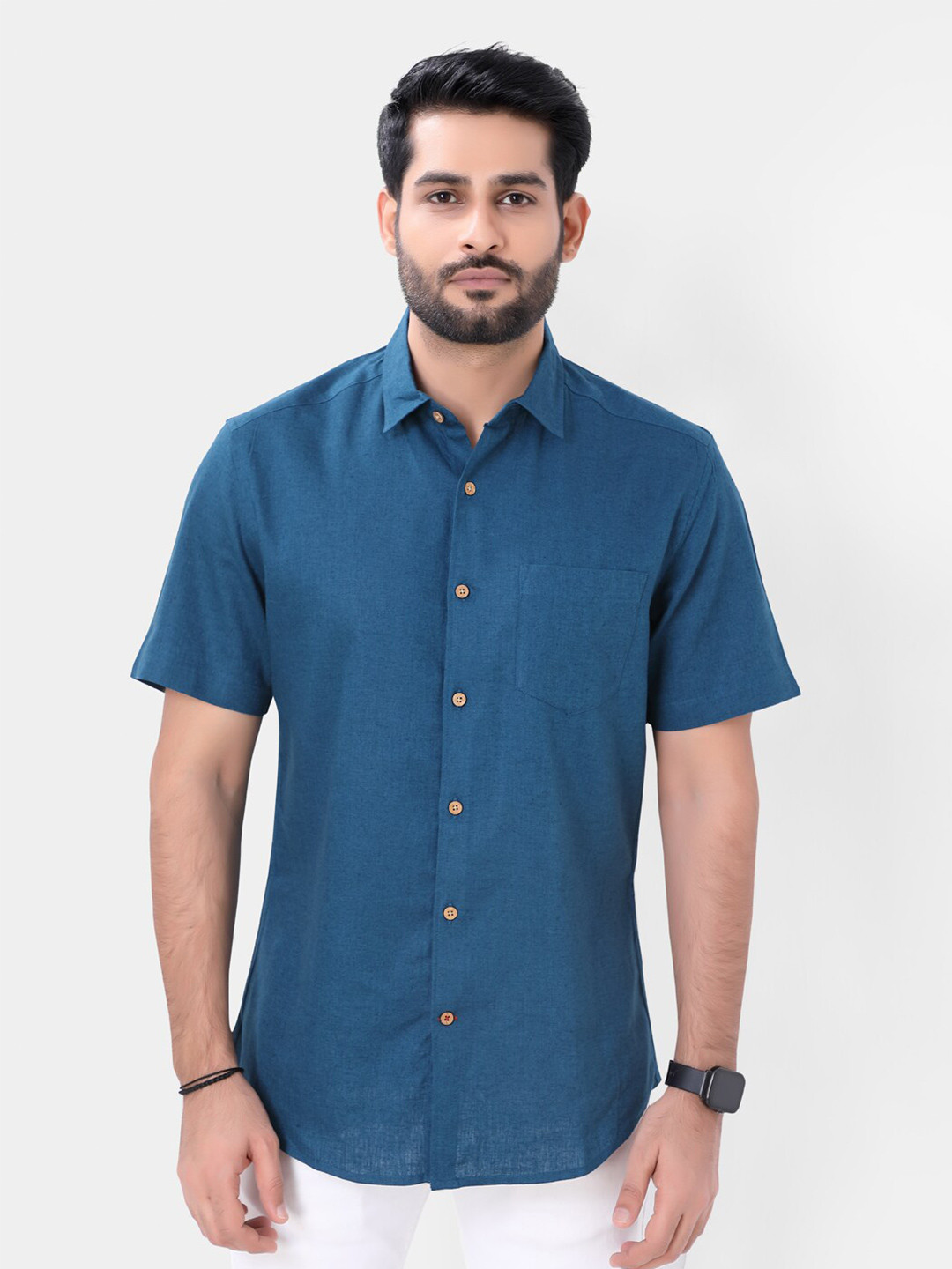 

VASTRADO Men Casual Cotton Shirt, Teal