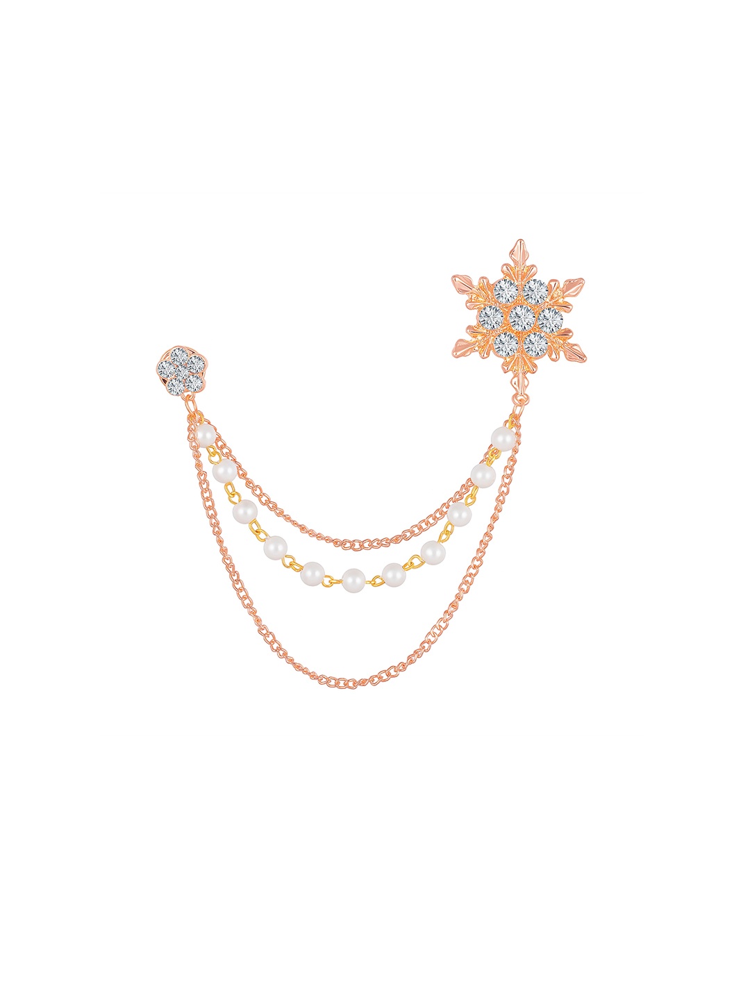 

Mahi Men Stone-Studded & Beaded Brooch, Rose gold