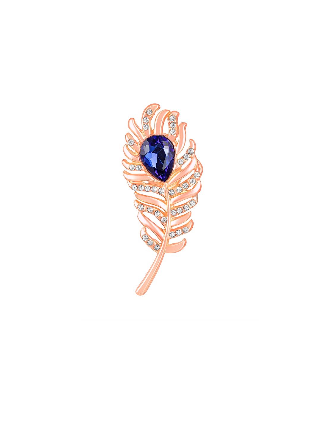 

Mahi Alloy Feather-Charm Lapel Pin, Blue