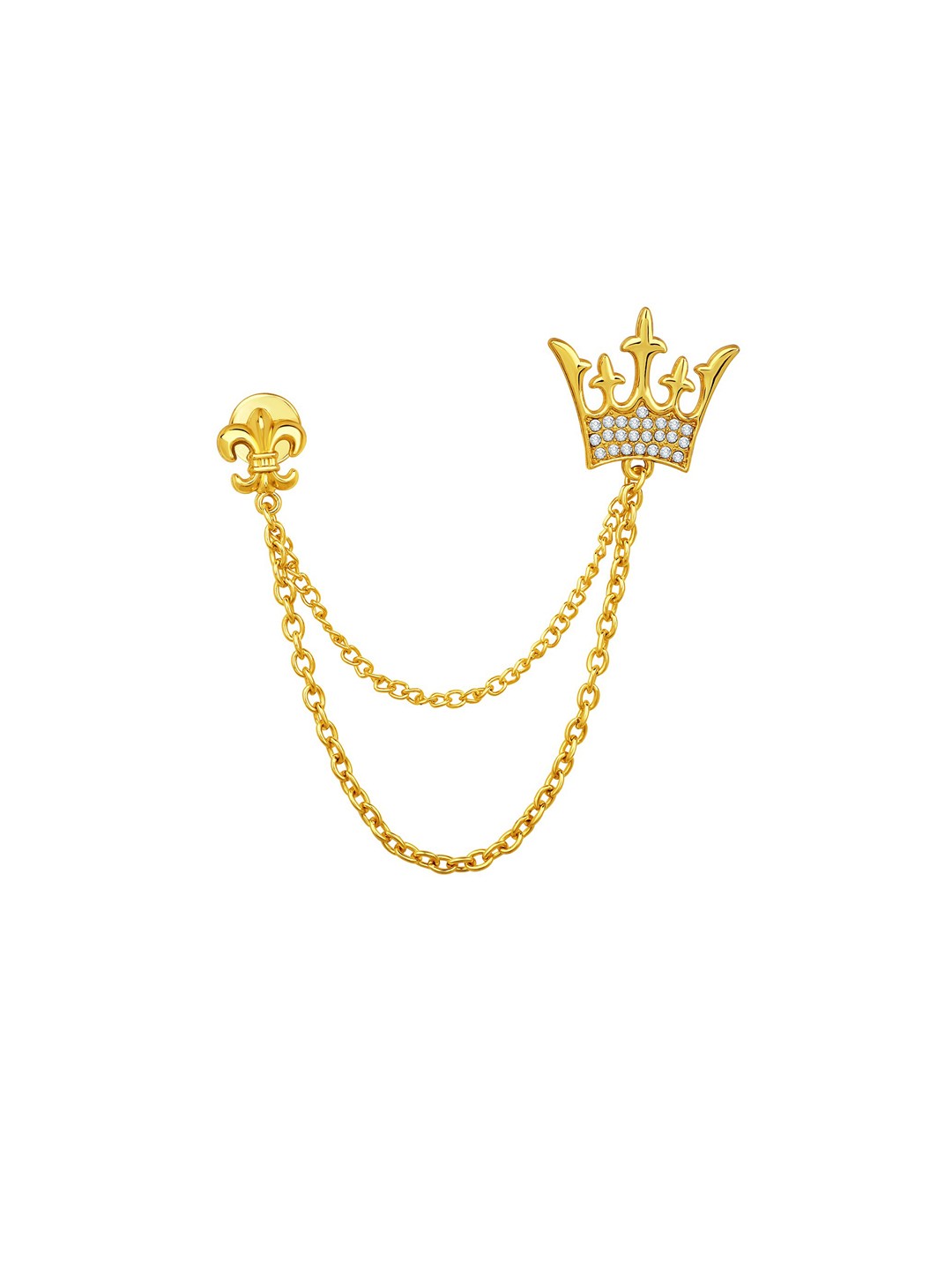 

Mahi Men Royal Crown Brooch, White