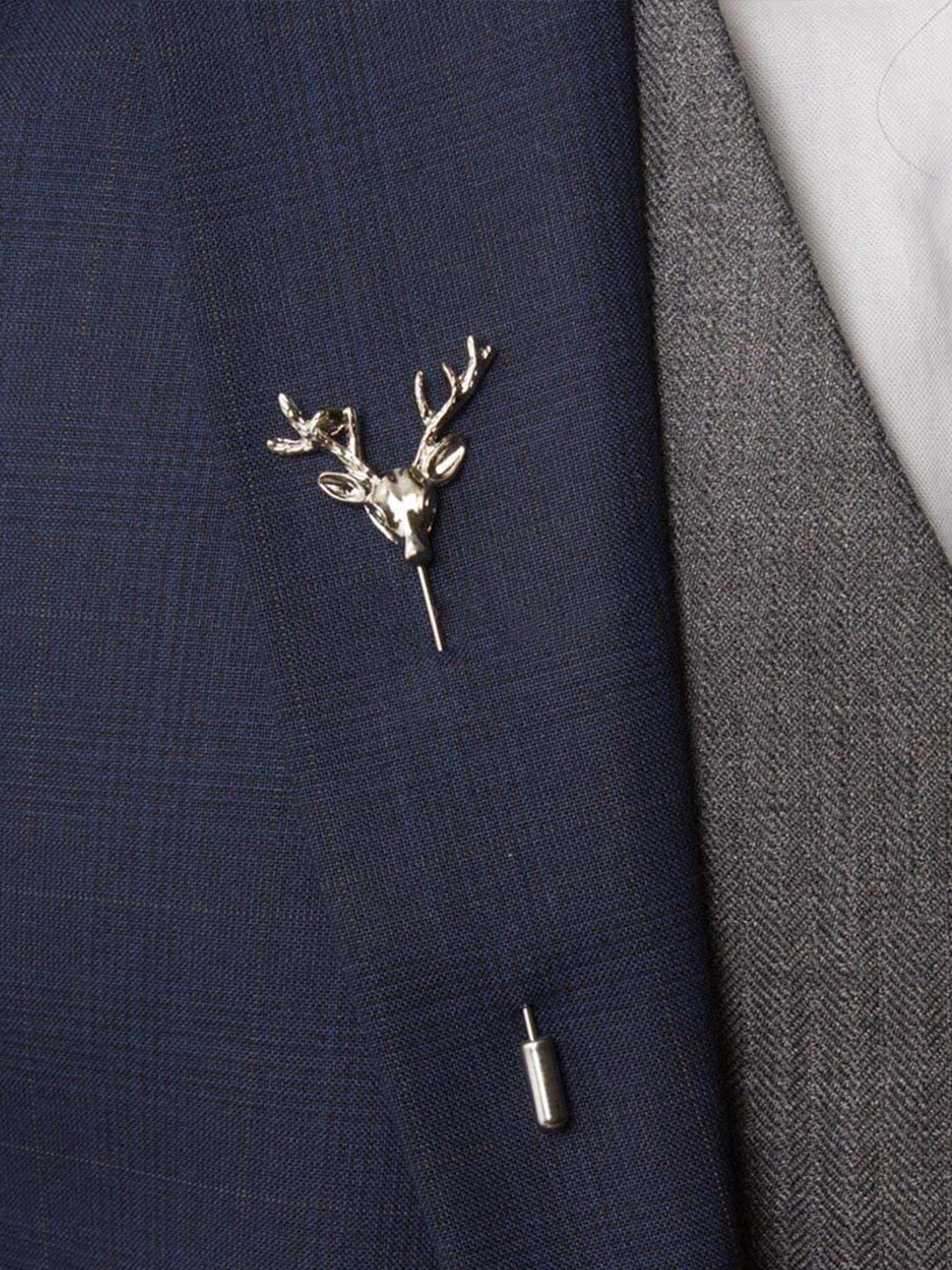 

Mahi Men Deer Lapel Pin, Silver