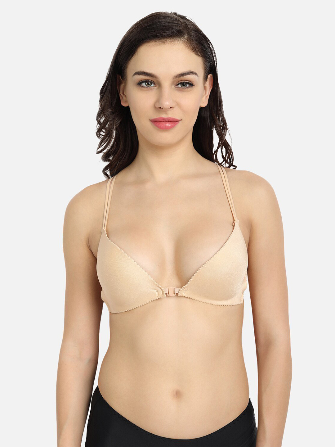 

Flenzy Non Padded Nylon Seamless All Day Comfort Balconette Bra, Beige