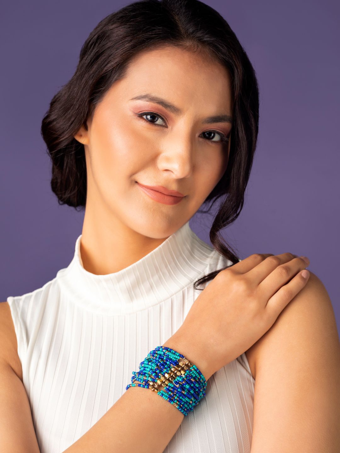 

Priyaasi Women Brass Multilayer Gold-Plated Cuff Bracelet