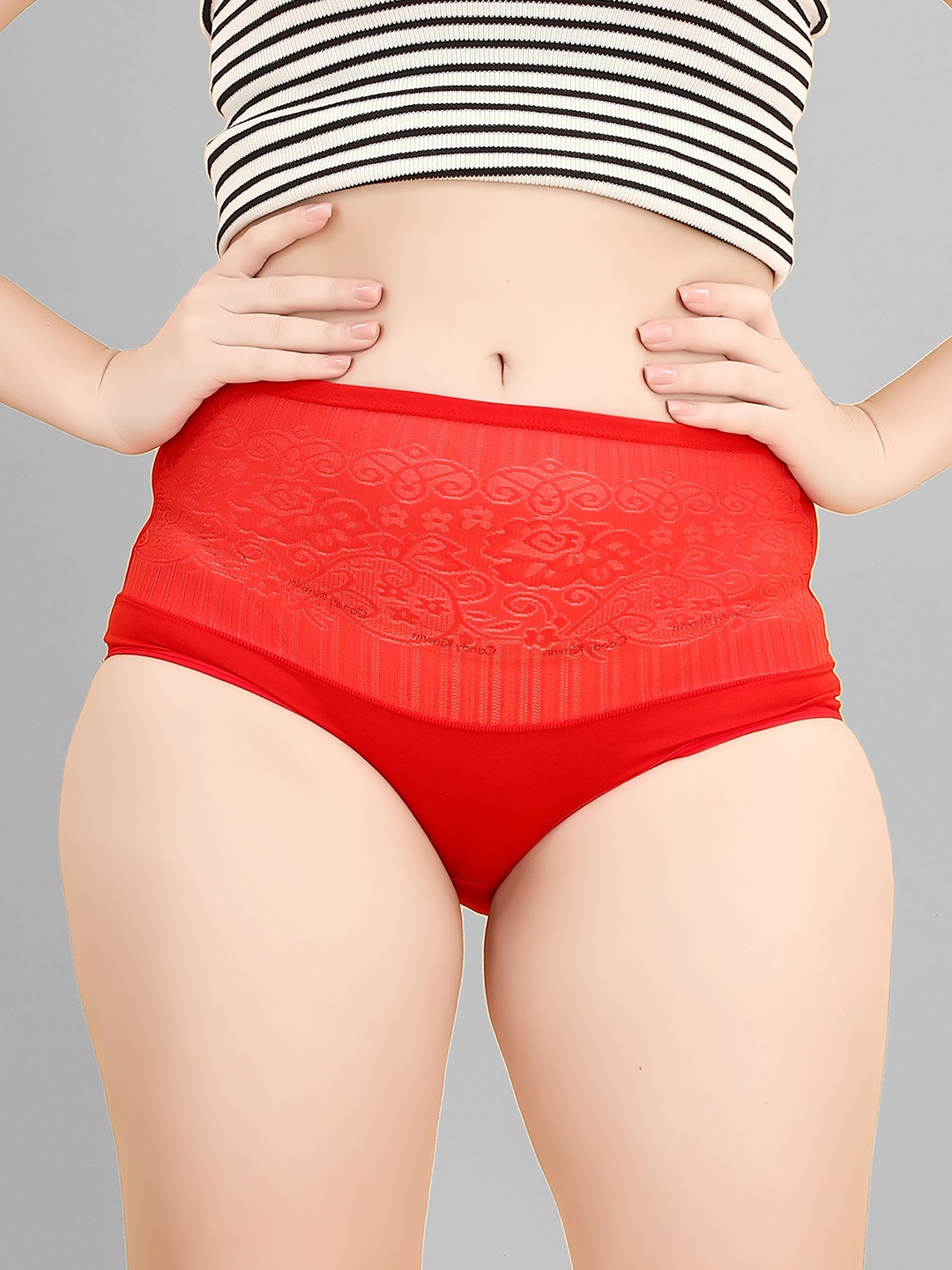 

Flenzy Women Self-Designed Hipster Brief, Red