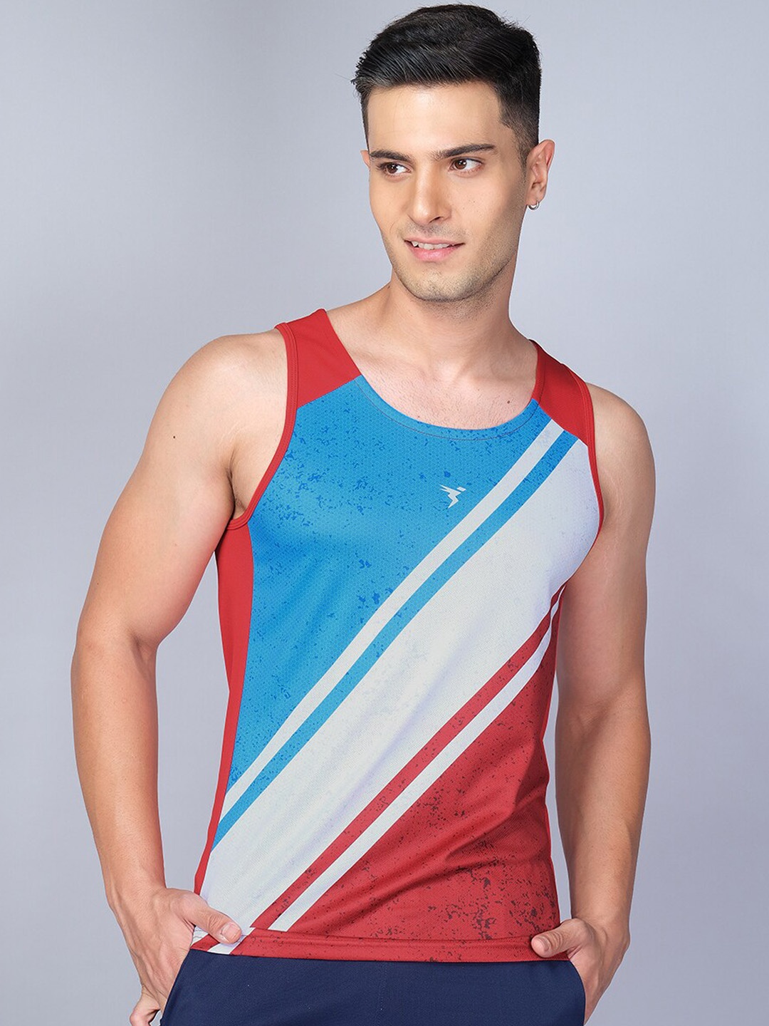 

Technosport Striped Anti-Odour Gym Vest, Red