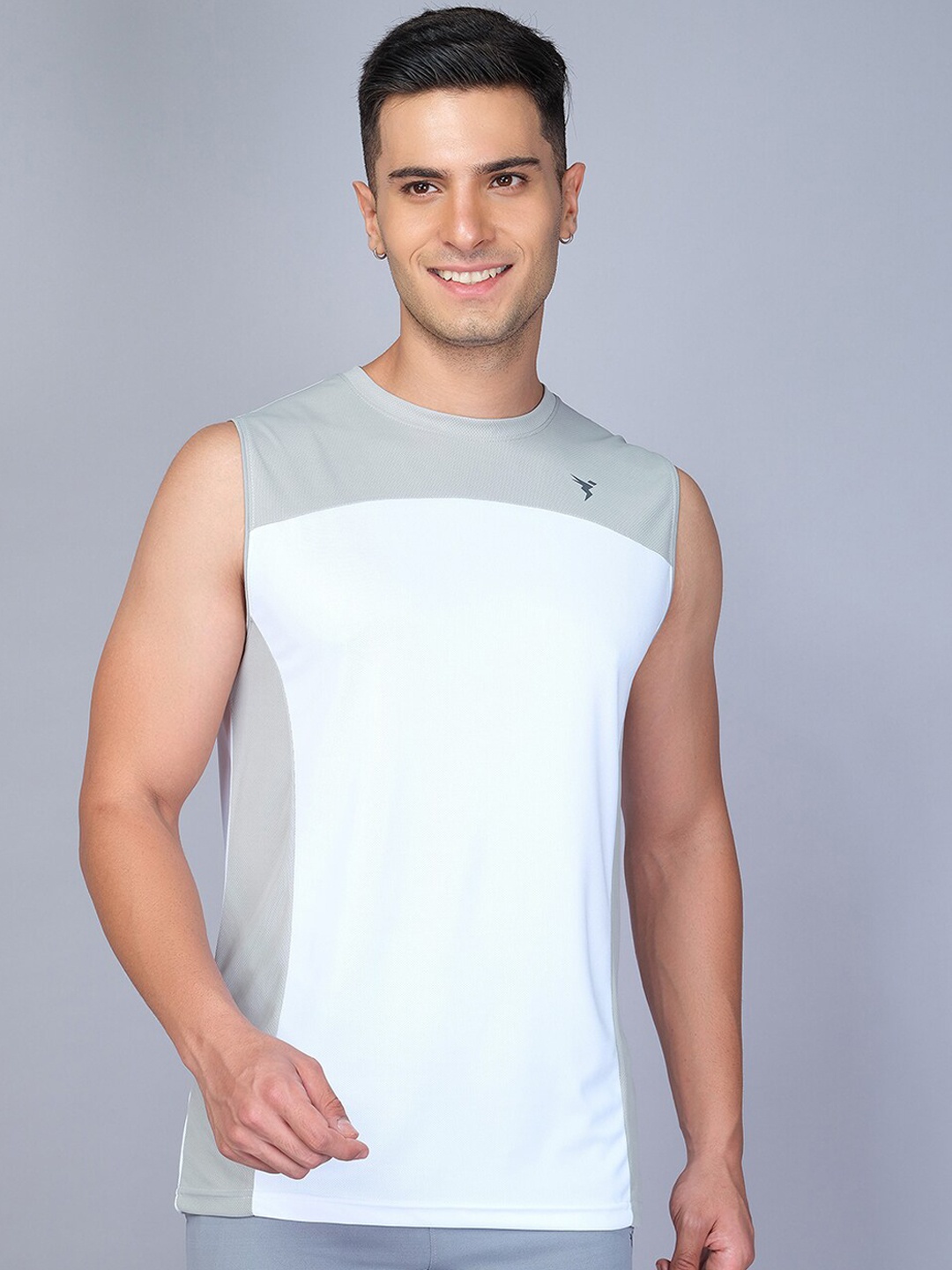 

Technosport Colourblocked Anti Ordour Gym Vest, White
