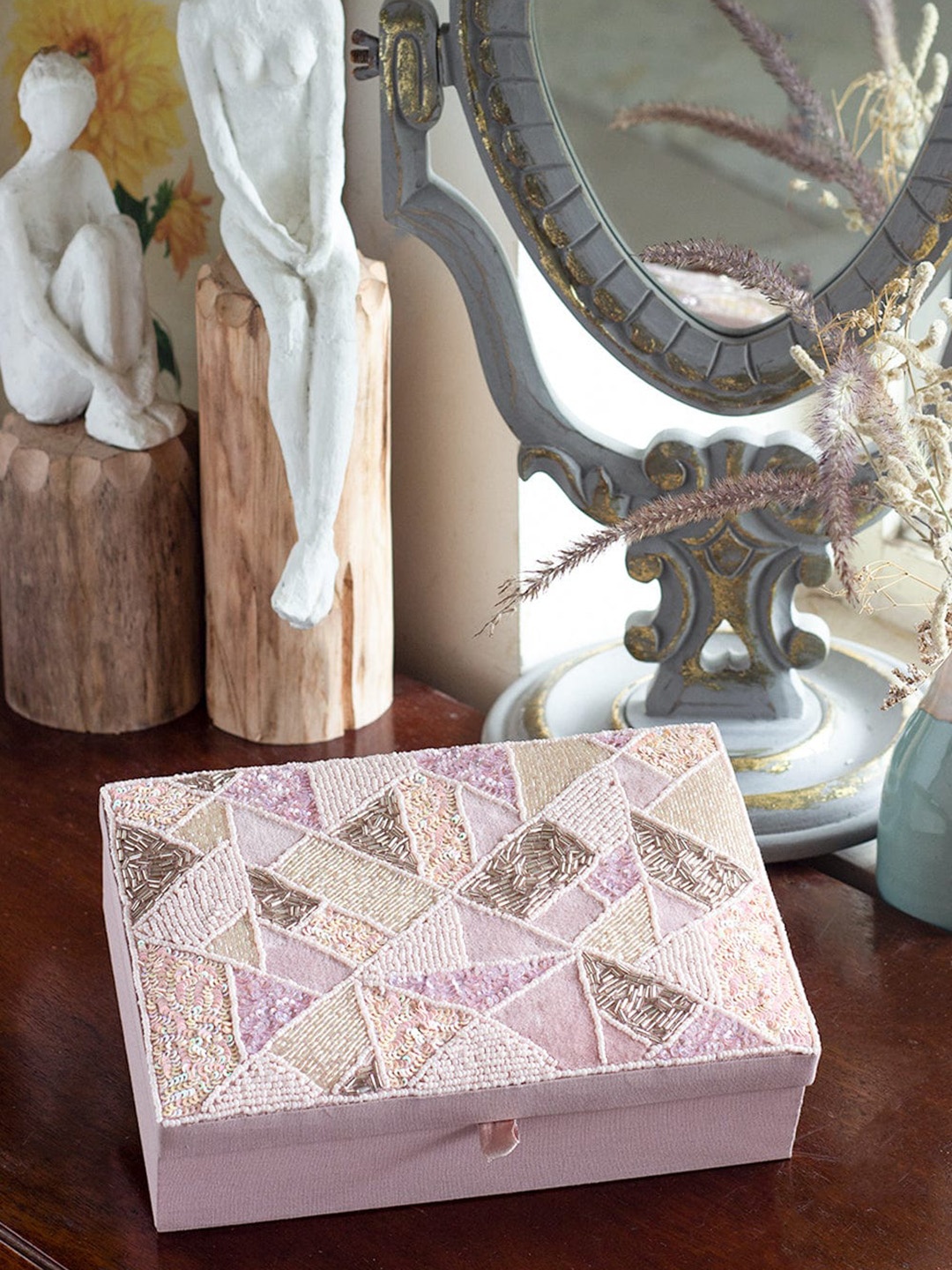 

The Wishing Chair Stardust Peach & Pink Beaded Jewellery Box