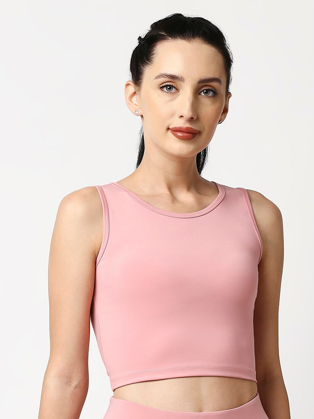 

Soie Women Sleeveless Quick Dry Athleisure Crop Top, Pink