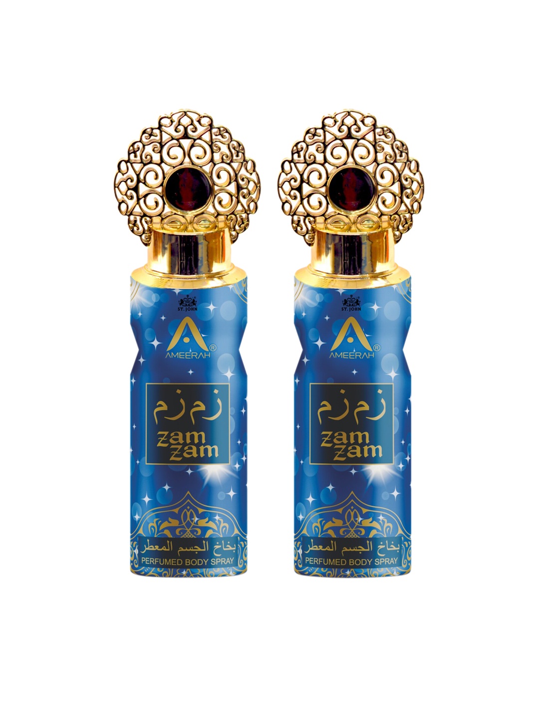 

St. John Ameerah Set of 2 Zam Zam Long Lasting Perfumed Deodorant Spray - 200 ml each, Blue