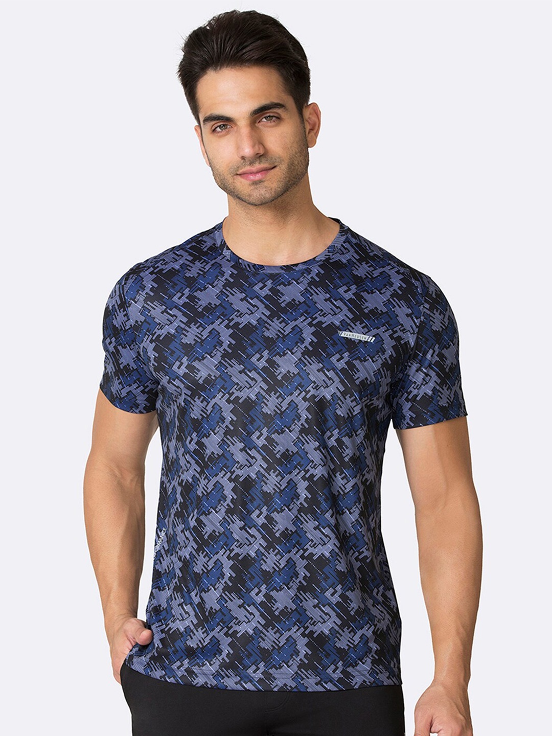 

Van Heusen Performance Allover Print Swift Dry Crew Neck T-Shirt, Navy blue