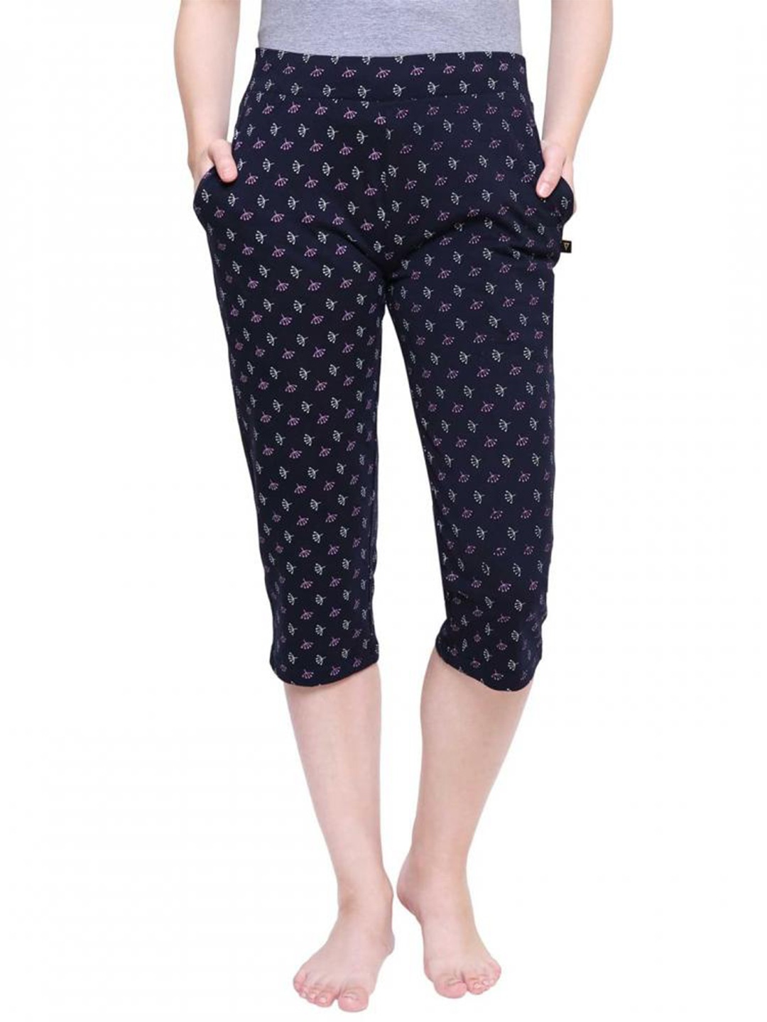 

PROTEENS Women Printed Regular-Fit Cotton Capris, Blue