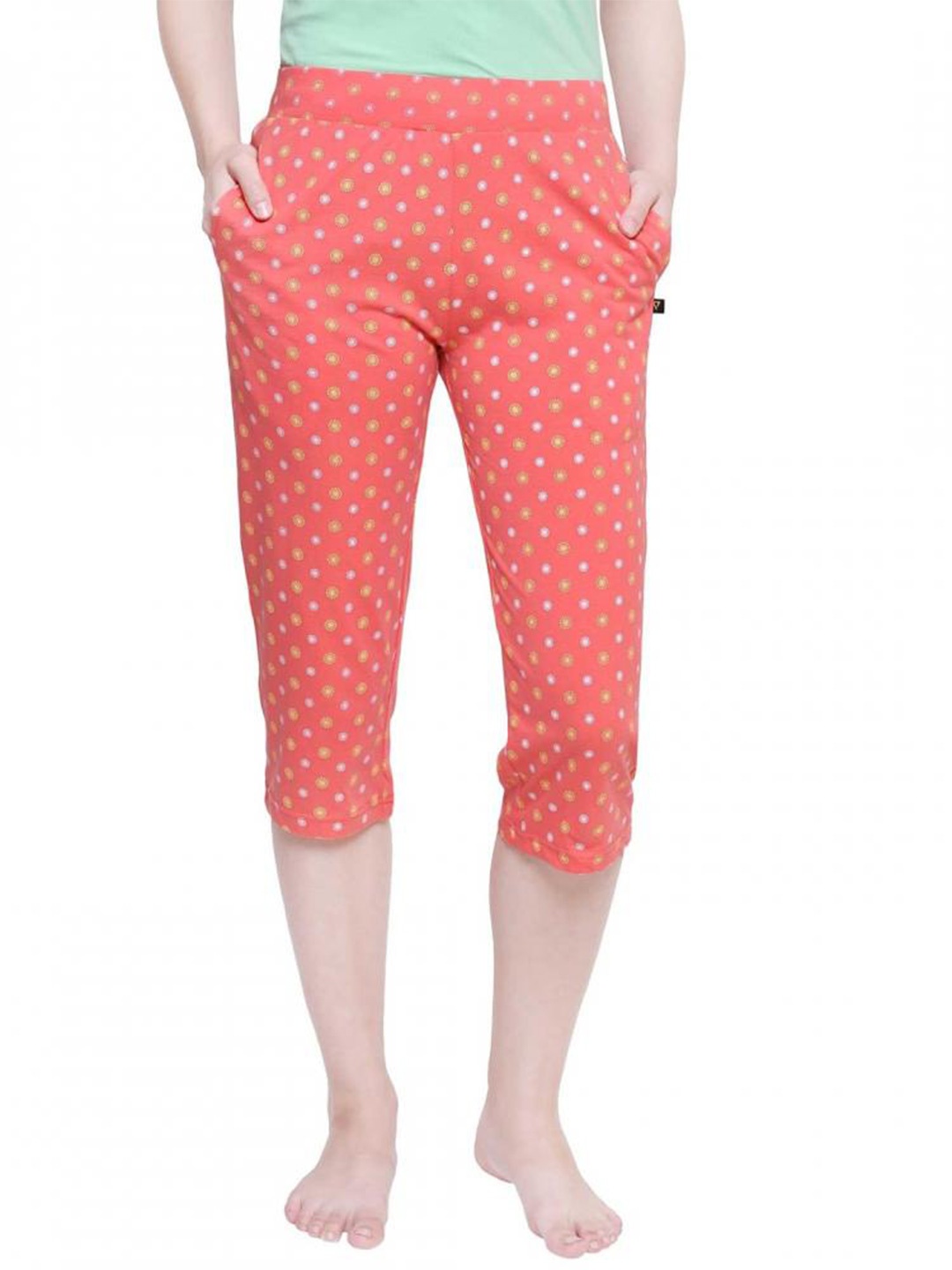 

PROTEENS Women Printed Regular-Fit Cotton Capris, Peach