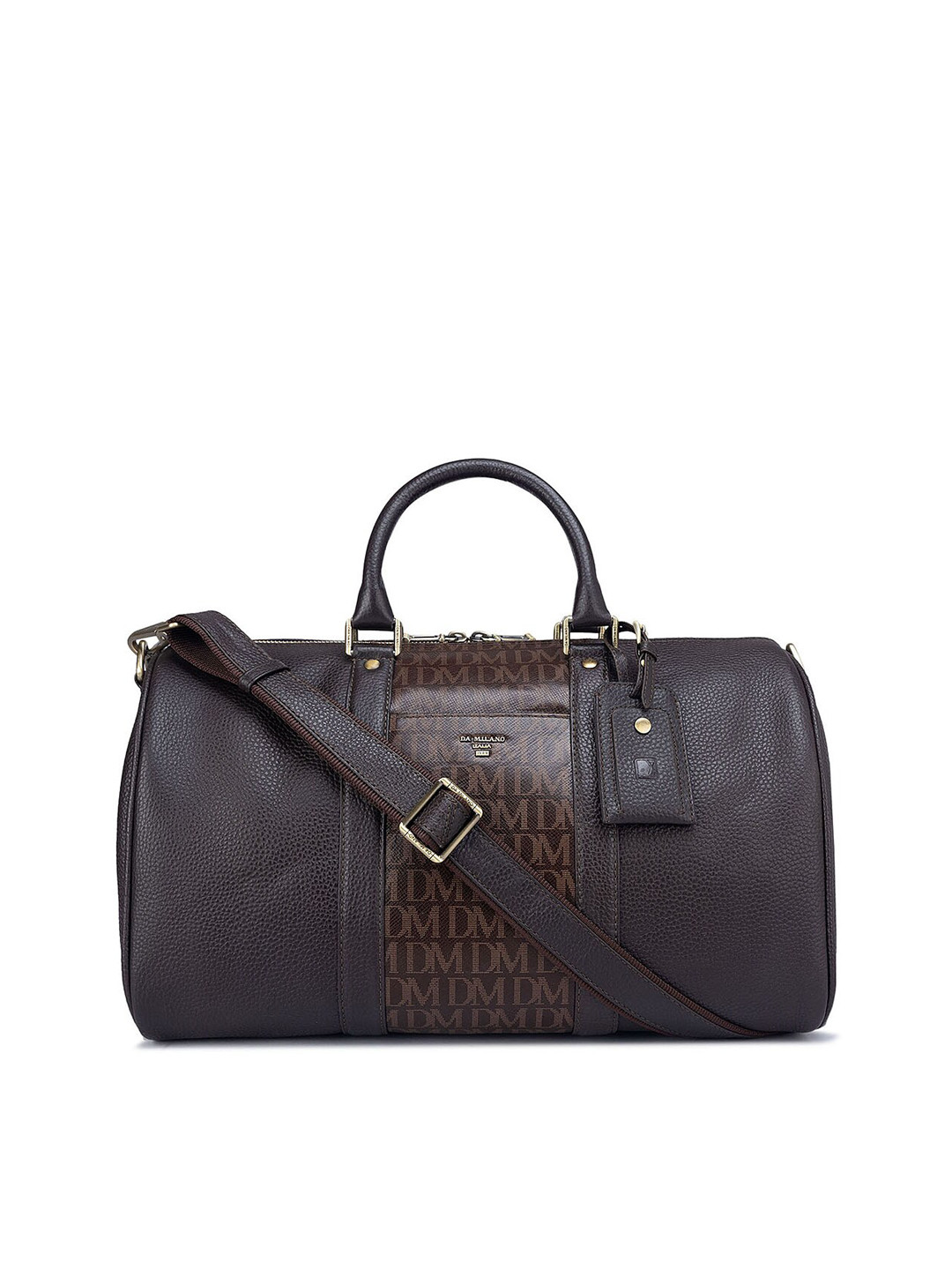 

Da Milano Textured Leather Duffel Bag, Brown