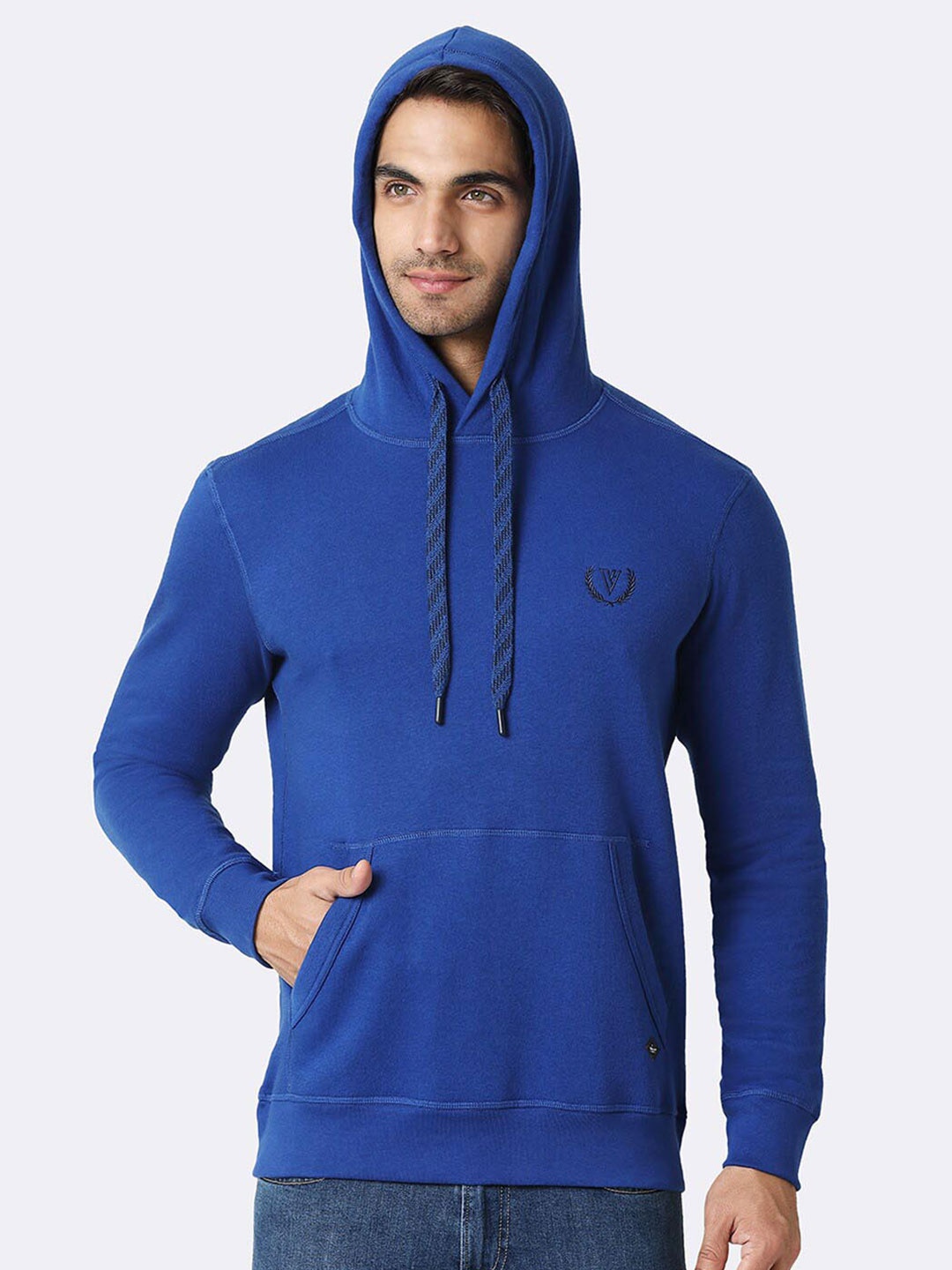 

Van Heusen Sport Solid Media Pocket All Weather Hoodie, Blue