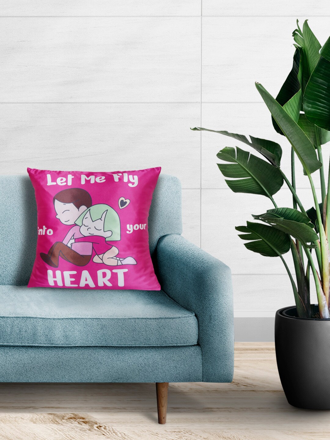 

Crazy Corner Pink & White Printed Satin Square Cushion