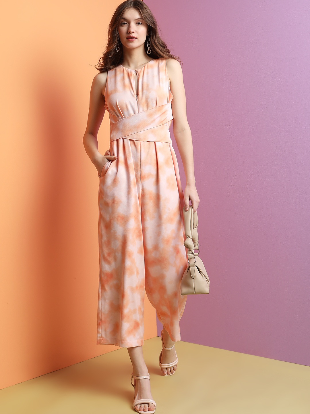 

Vero Moda Women Printed Basic Jumpsuit, Peach