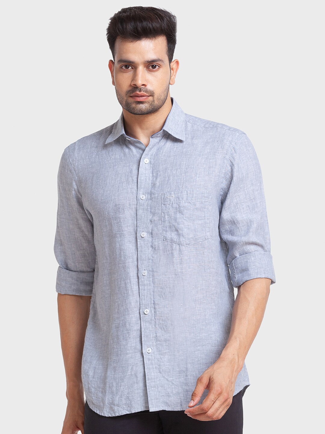 

ColorPlus Men Plus Size Tailored Fit Linen Casual Shirt, Grey