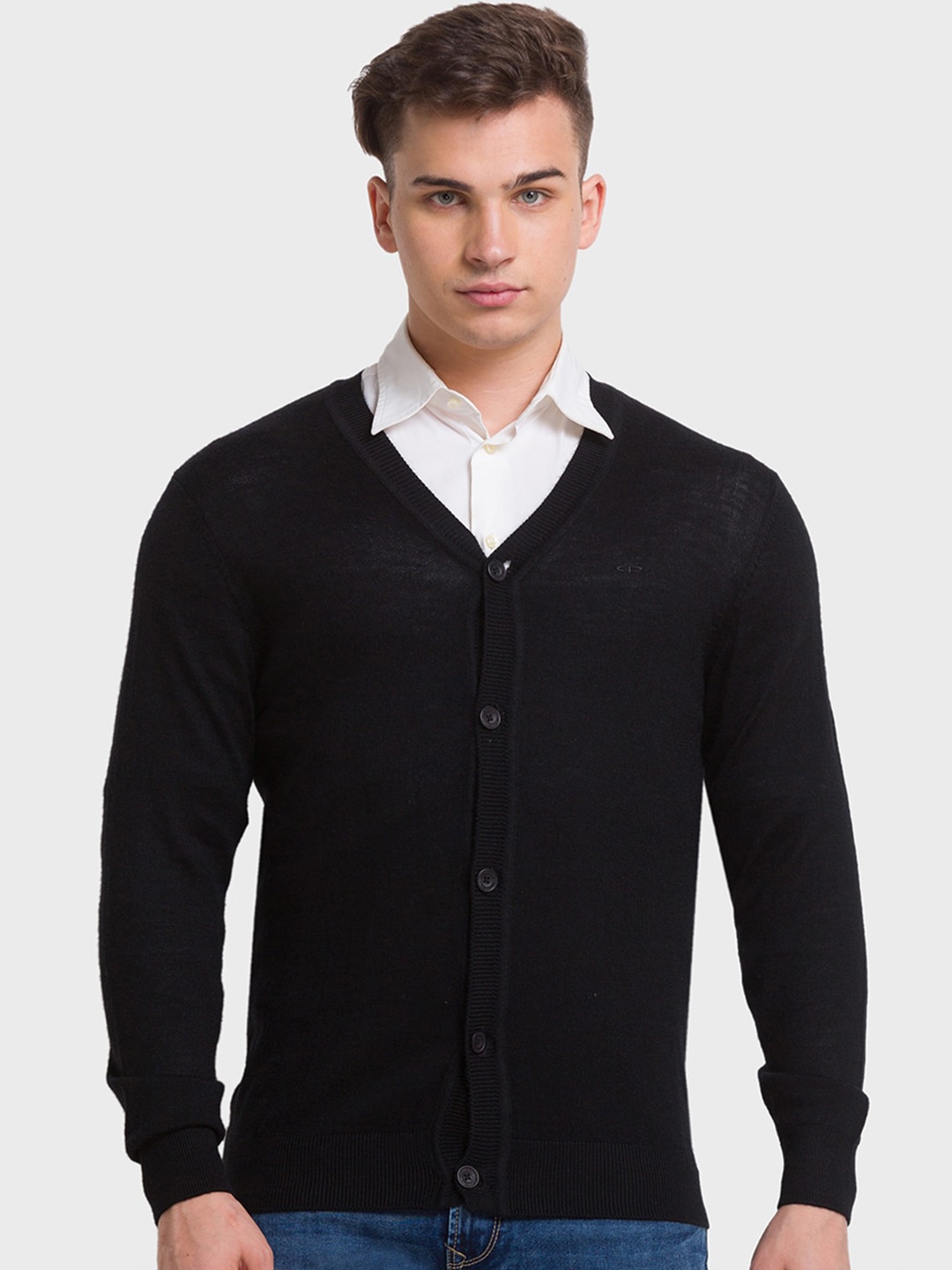 

ColorPlus Men Wool Cardigan, Black