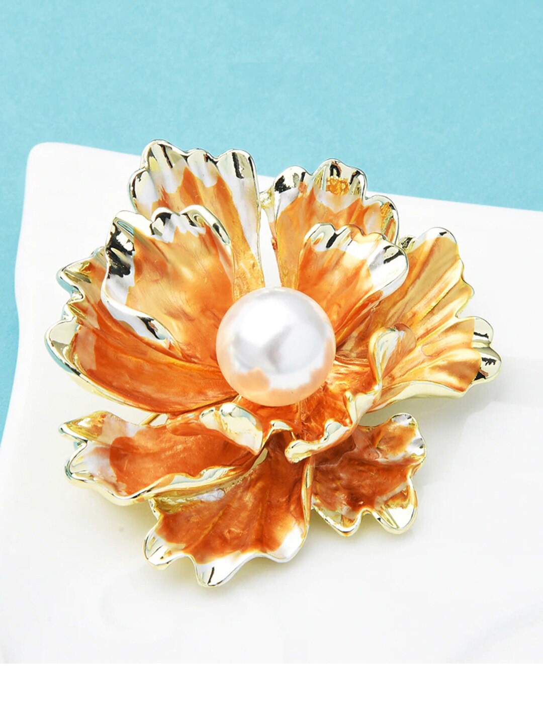 

YouBella Alloy Floral-Charm Brooch, Yellow