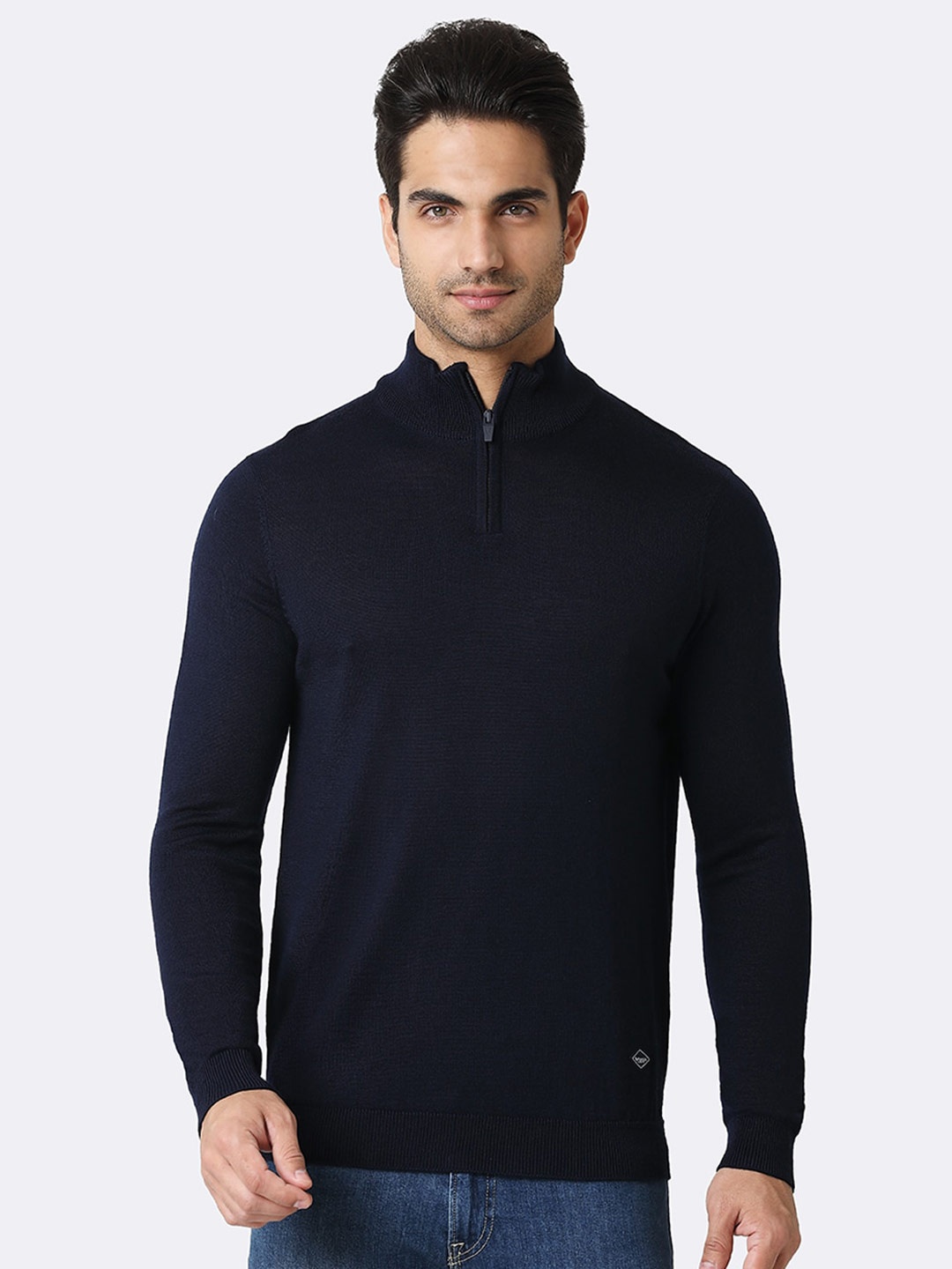 

Van Heusen Men Mock Collar Pullover, Navy blue