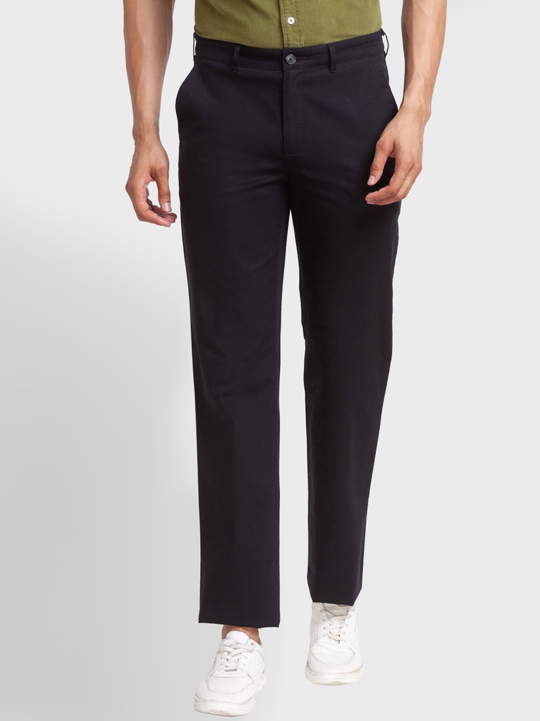 

ColorPlus Men Mid-Rise Trousers, Black