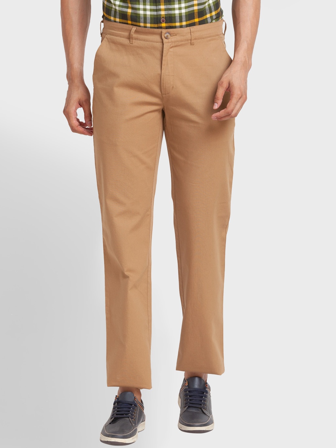 

ColorPlus Men Cotton Casual Trousers, Khaki