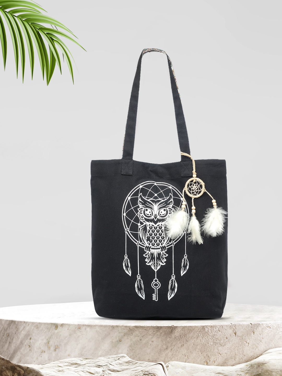 

The House of Tara Black Printed Tote Bag