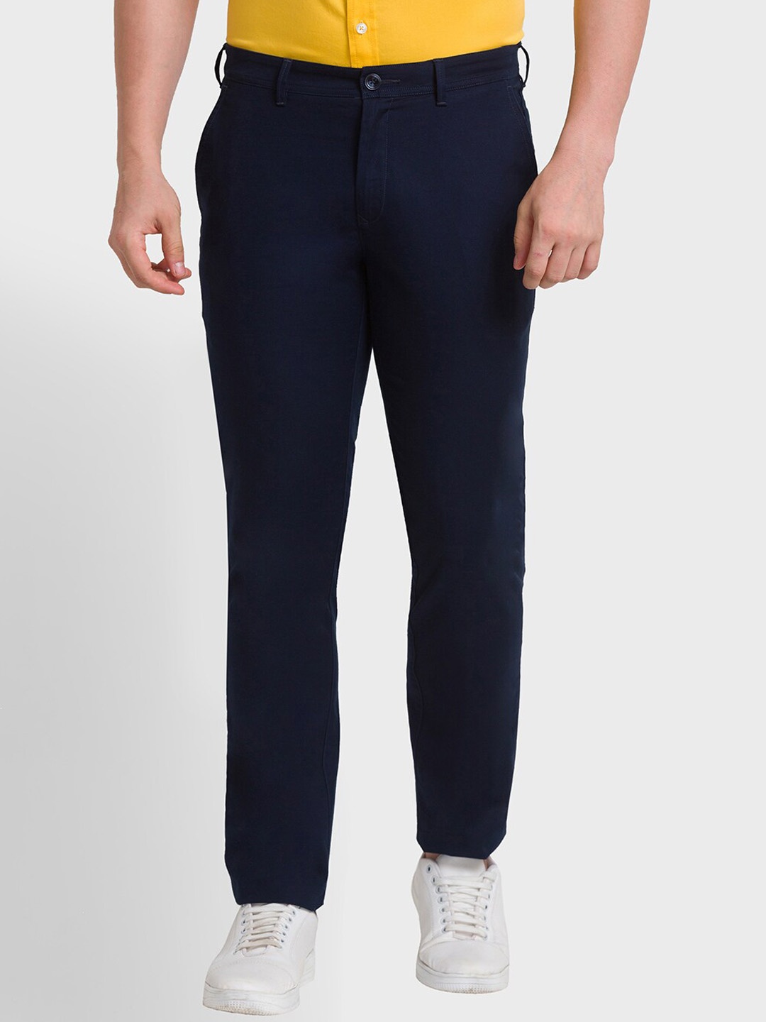 

ColorPlus Men Mid-Rise Chinos Trousers, Navy blue