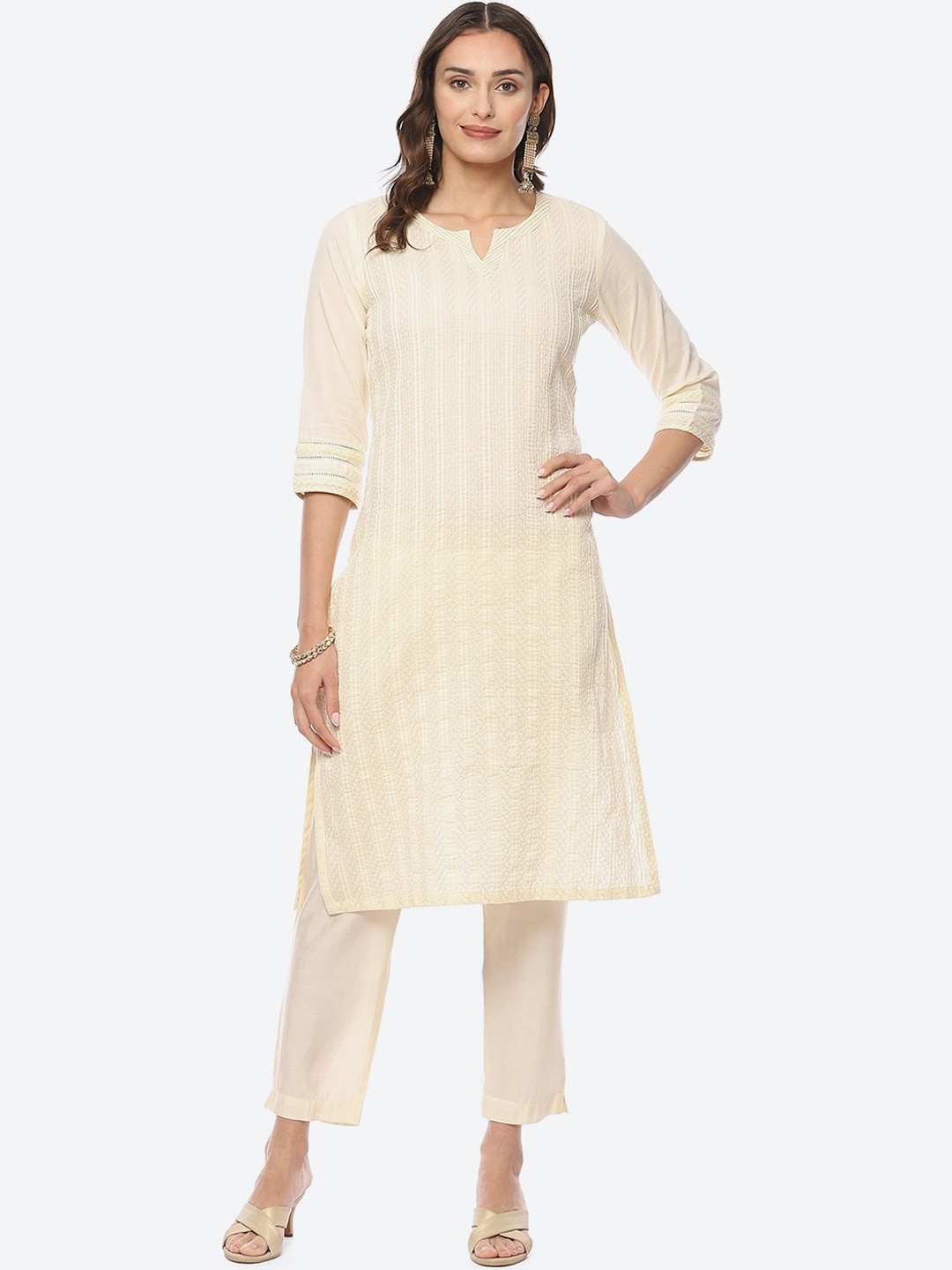 Biba Women Striped Kurta