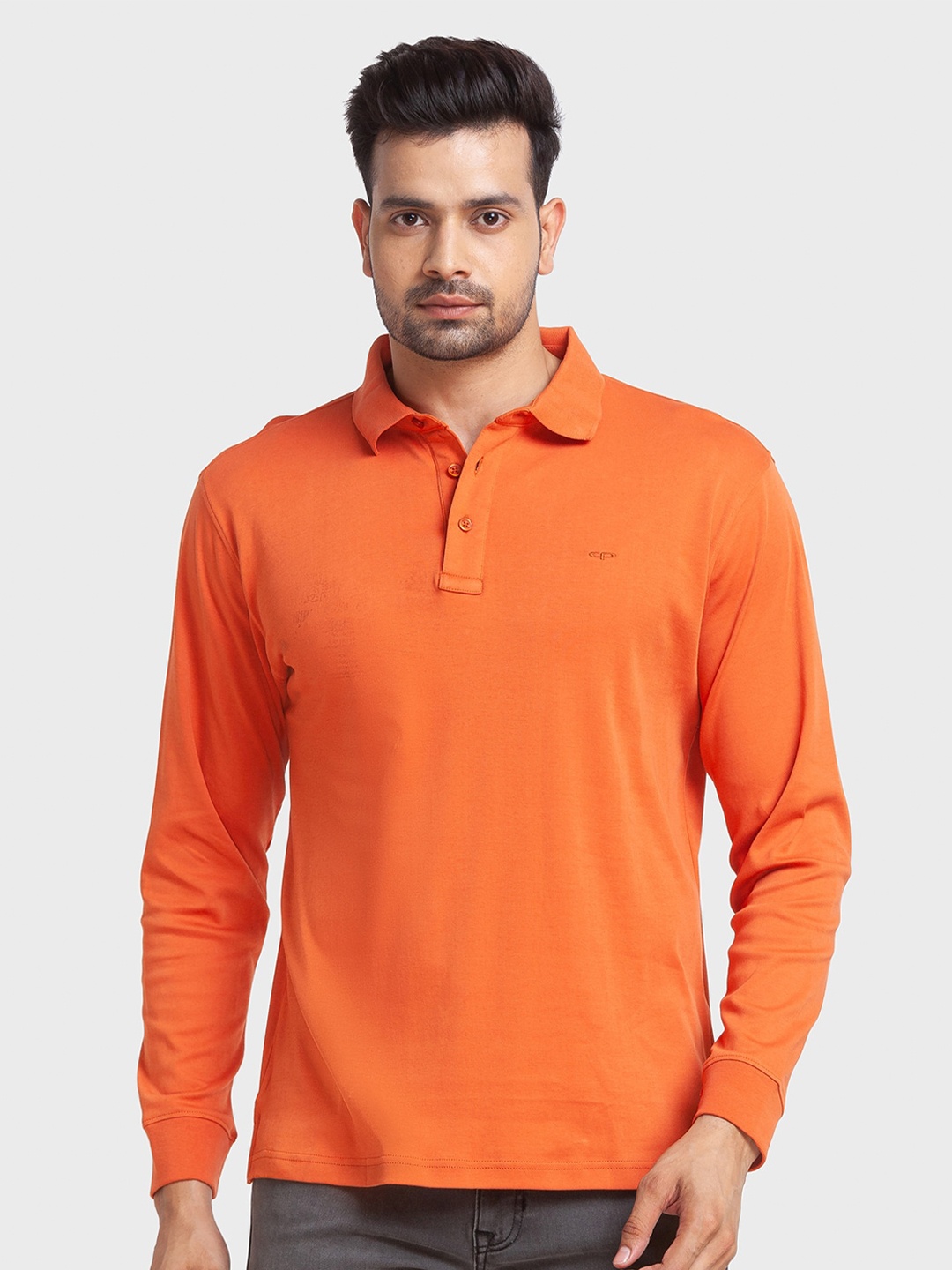 

ColorPlus Men Polo Collar Cotton T-shirt, Orange